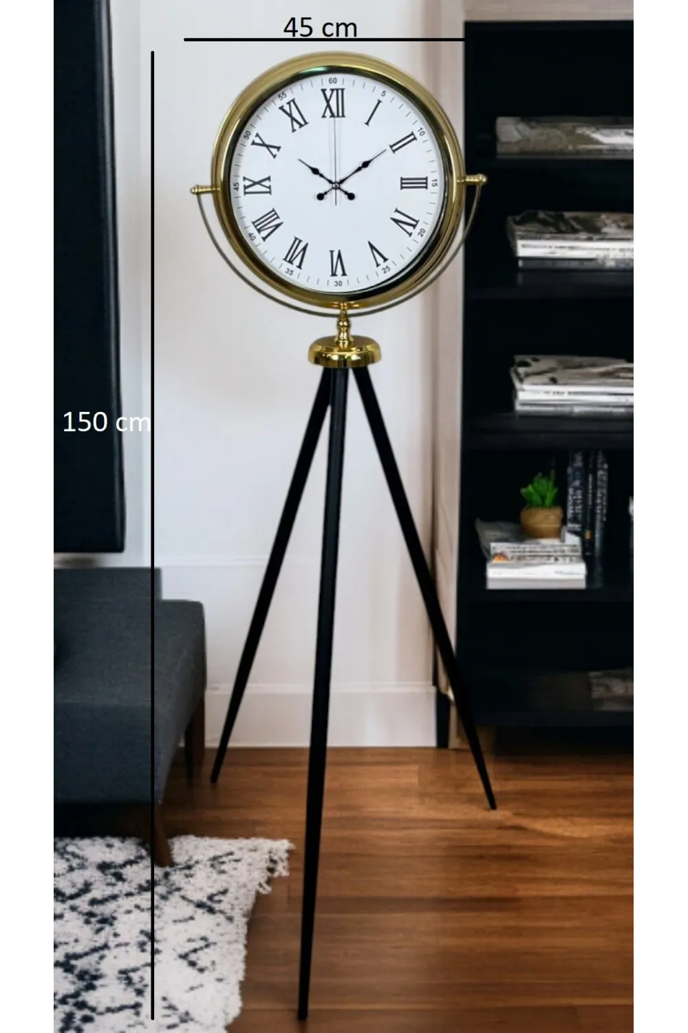Gold Roma Rakamlı Lüks Tripod Ayaklı Saat