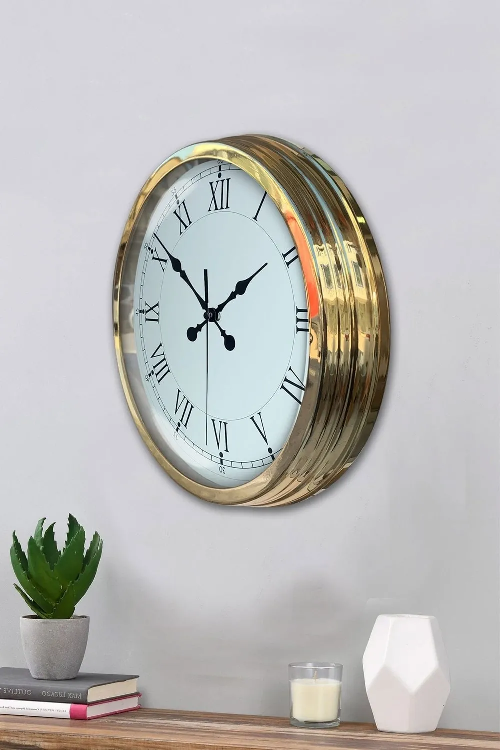 Gold Şık 40 Cm Metal Roma Rakamlı Duvar Saati