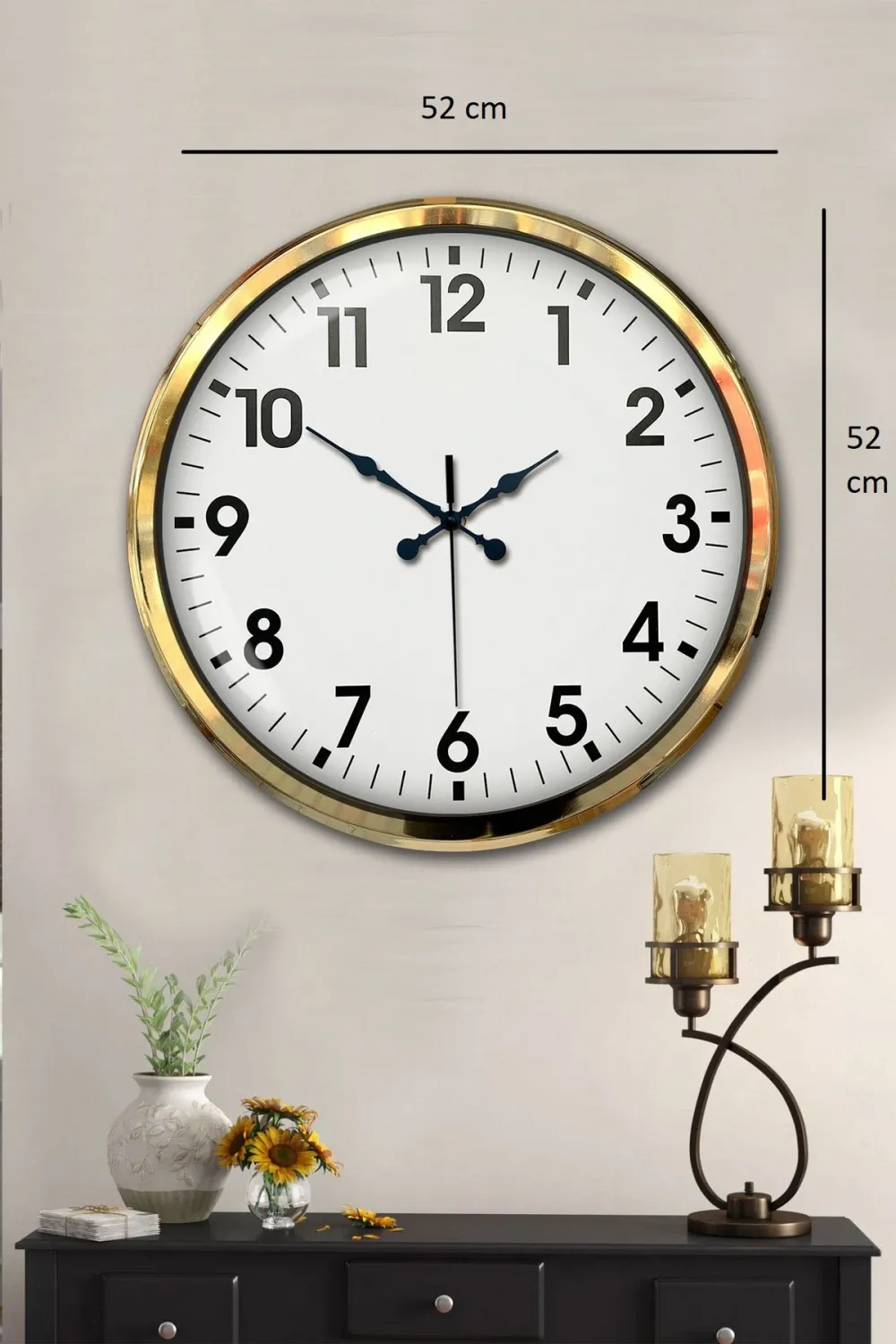 Gold Standart 52 Cm Metal Zarif Duvar Saati