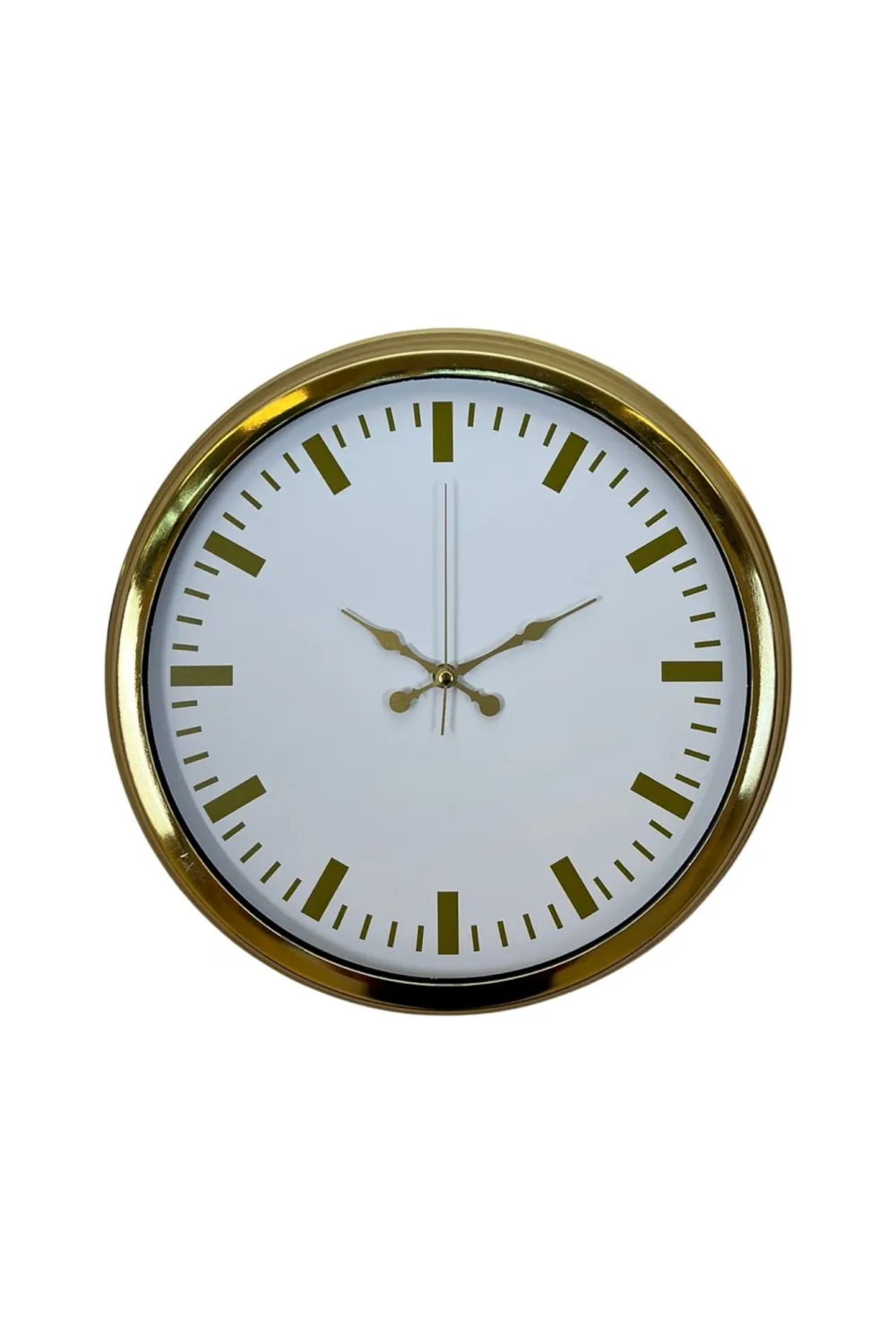 Gold & White Lüks Tasarım 40 Cm Gold Metal Duvar Saati