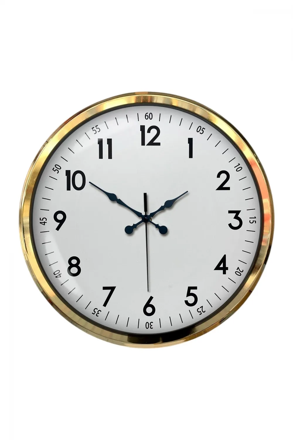 Gold & White Luxury Classic 52 Cm Metal Duvar Saati