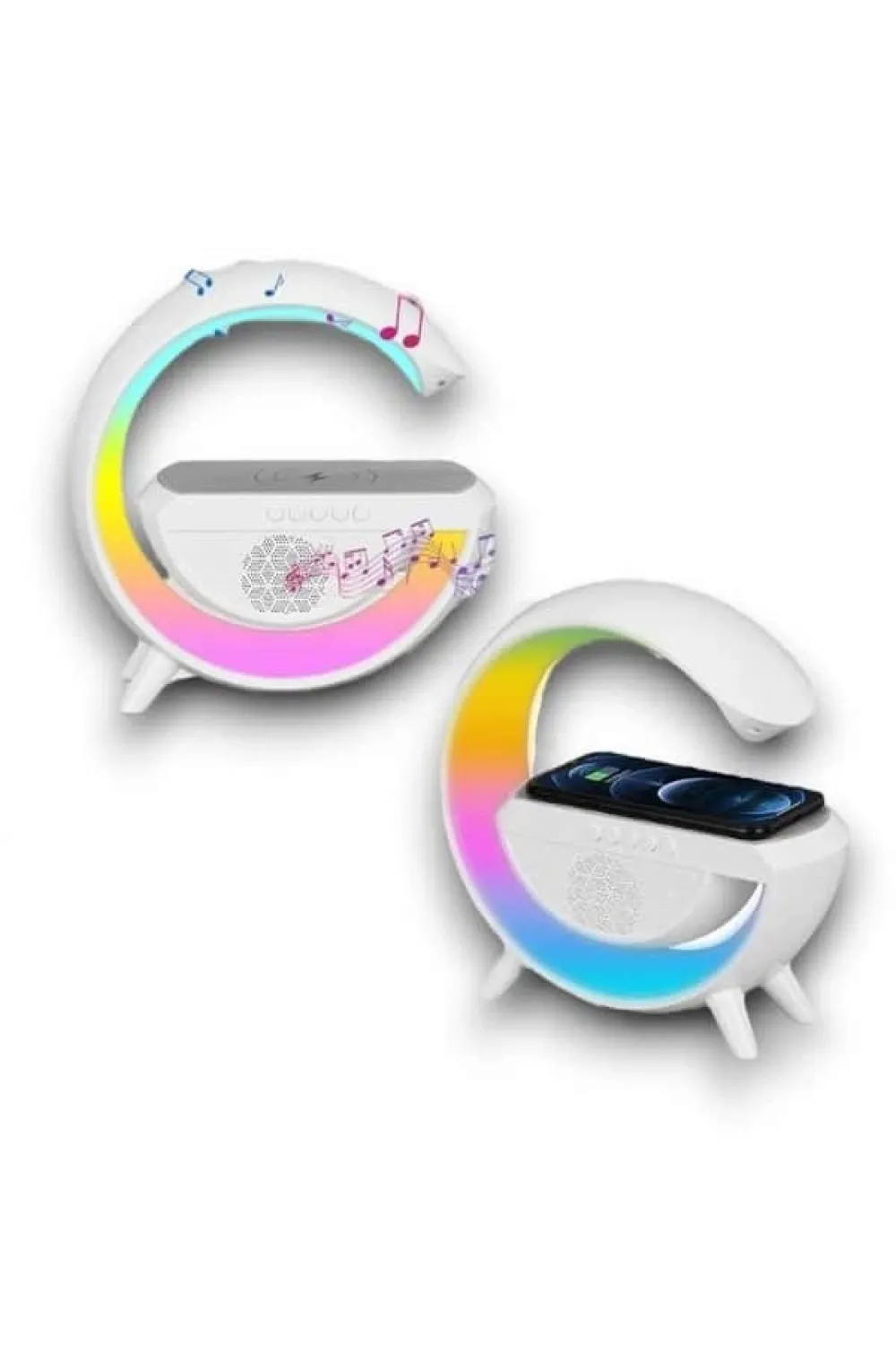 Google Dijital Kablosuz Şarj Özellikli Bluetooth Hoparlör Gece Lambası