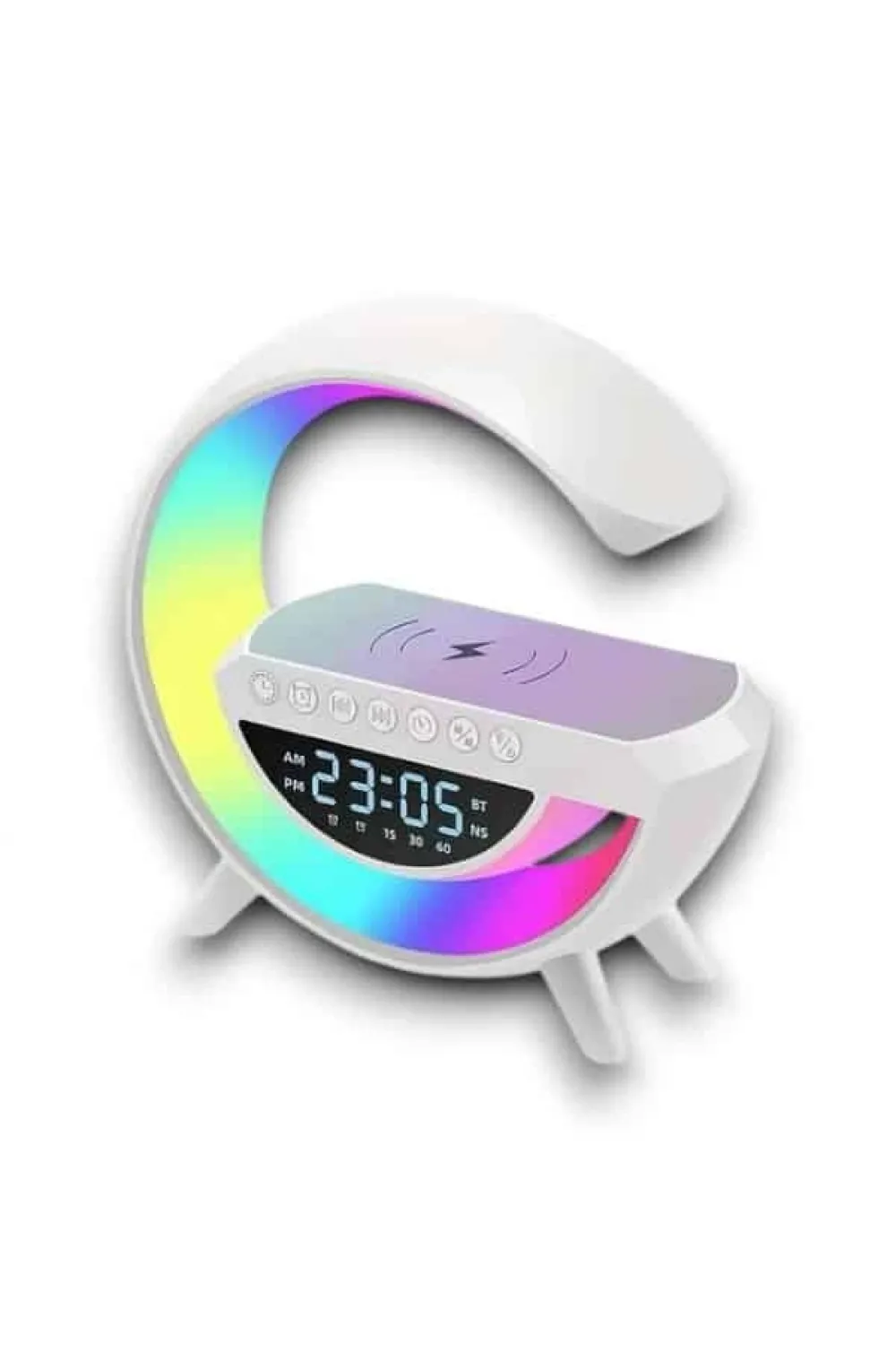 Google Dijital Kablosuz Şarj Özellikli Bluetooth Hoparlör Gece Lambası