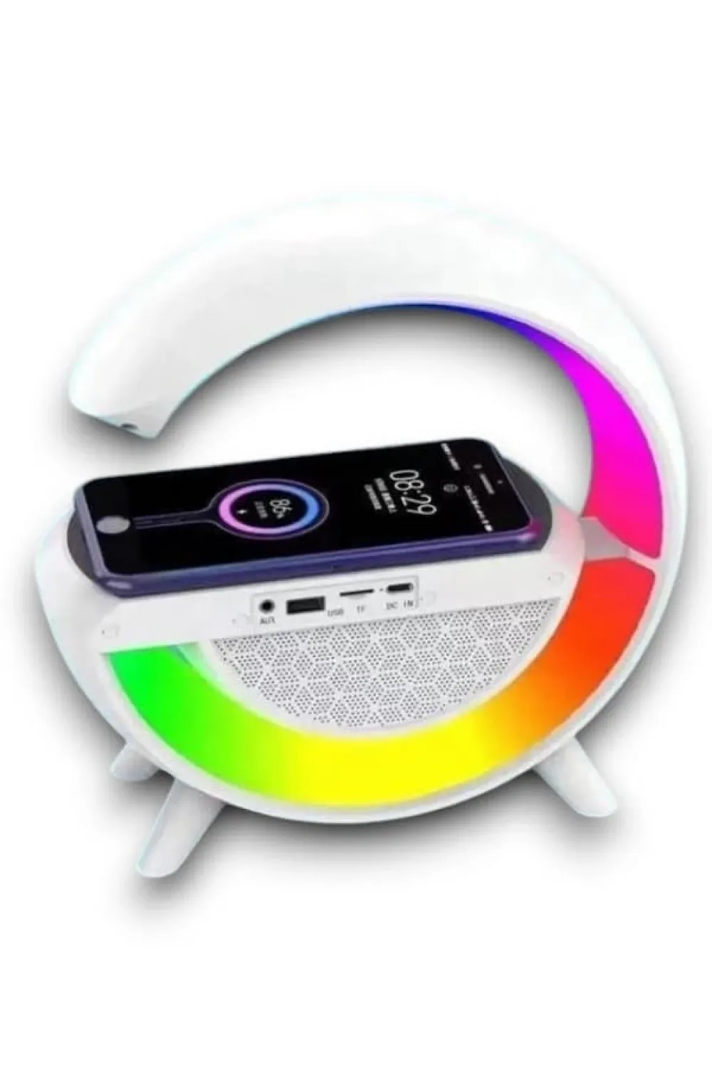 Google Dijital Kablosuz Şarj Özellikli Bluetooth Hoparlör Gece Lambası