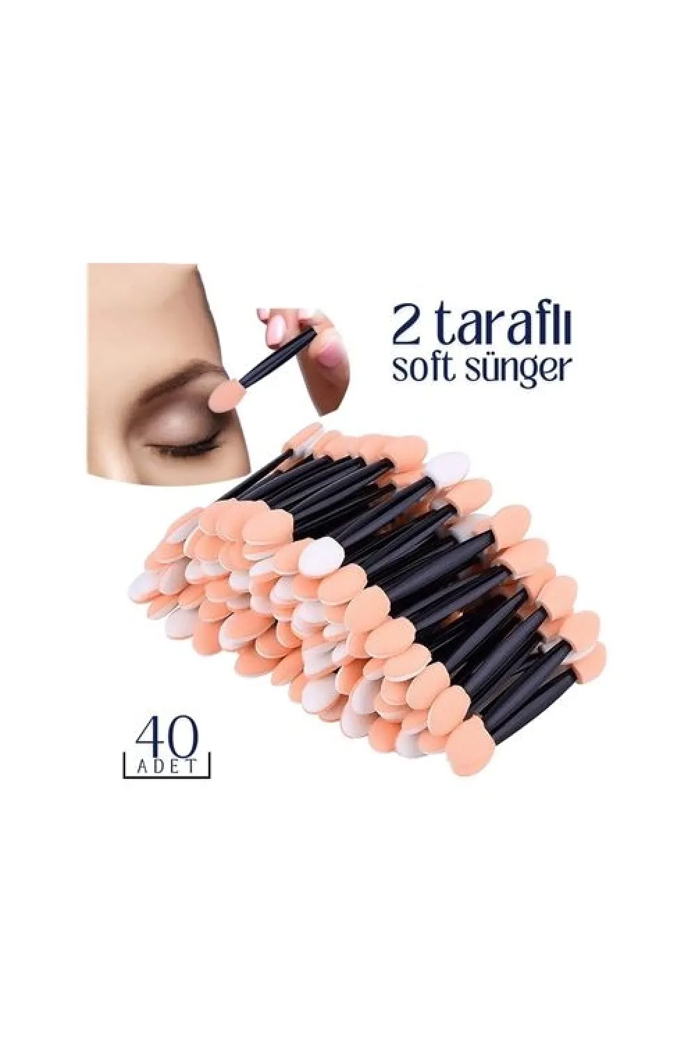Göz Farı Süngeri 40’lı Paket – Çift Uçlu, Profesyonel Makyaj Aplikatörü 718662