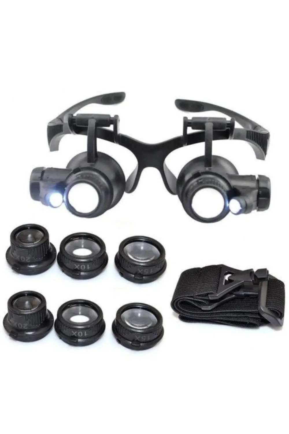Gözlük Modeli 10x 15x 20x 25x Lens,2led Işıklı,büyüteç
