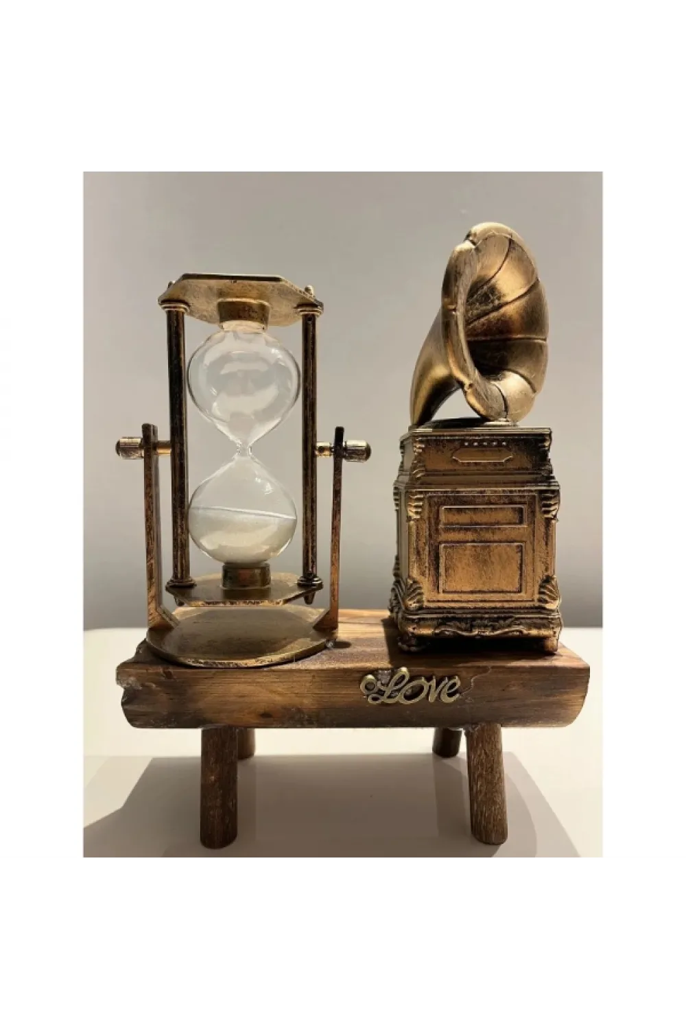 Gramofon Biblolu Kum Saati