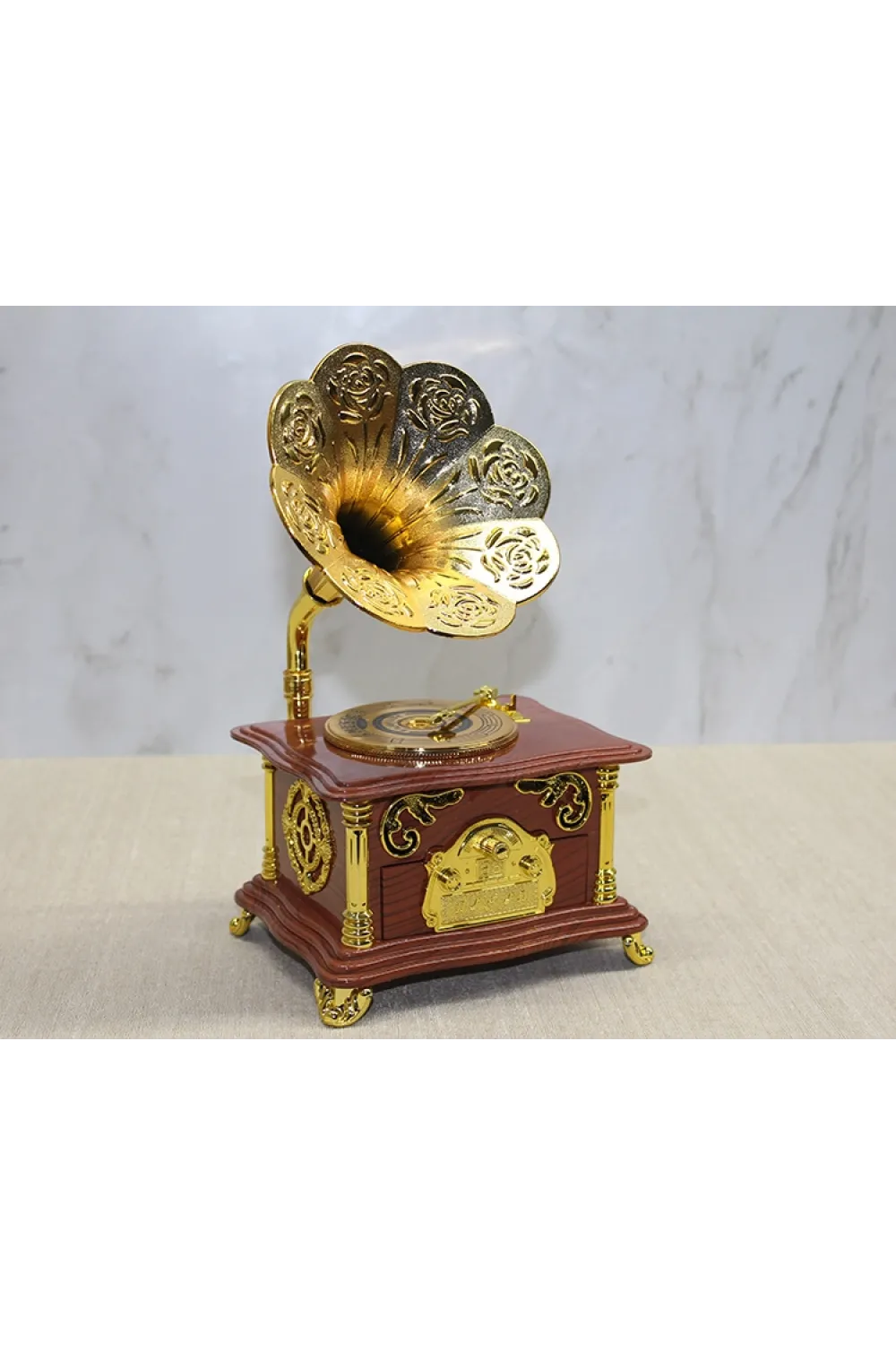 Gramofon Müzik Kutusu Kahverengi