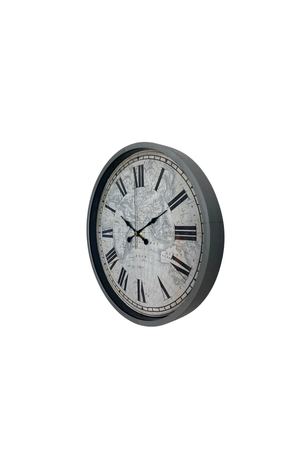 Gri 36 Cm Atlas Modern Tasarım Duvar Saati