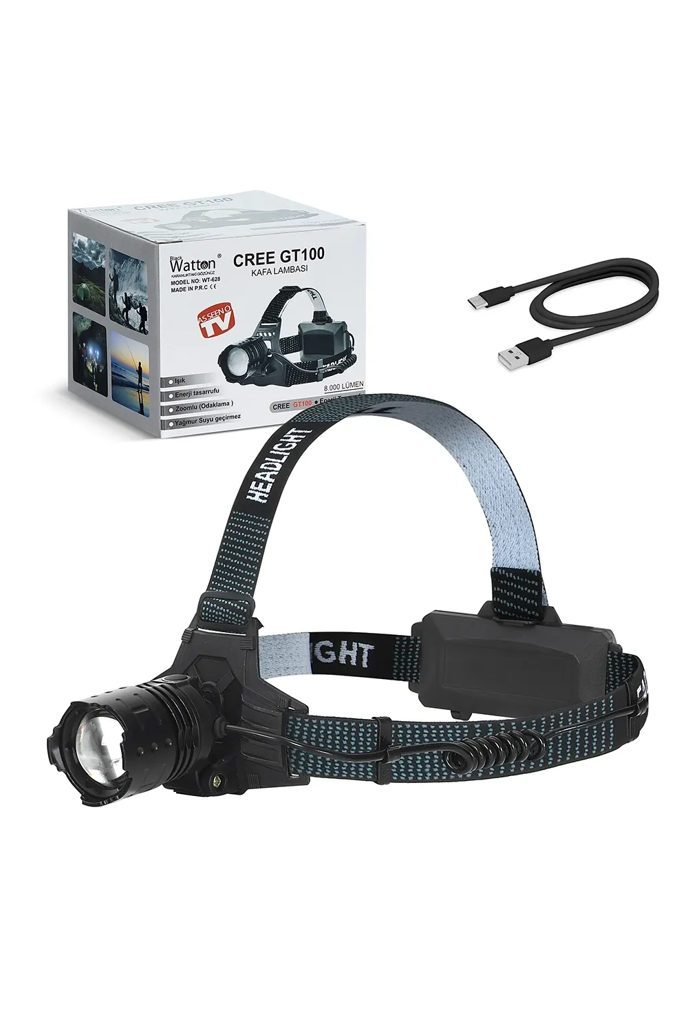 Gt100 Led Şarjlı Kafa Lambası Wt-628