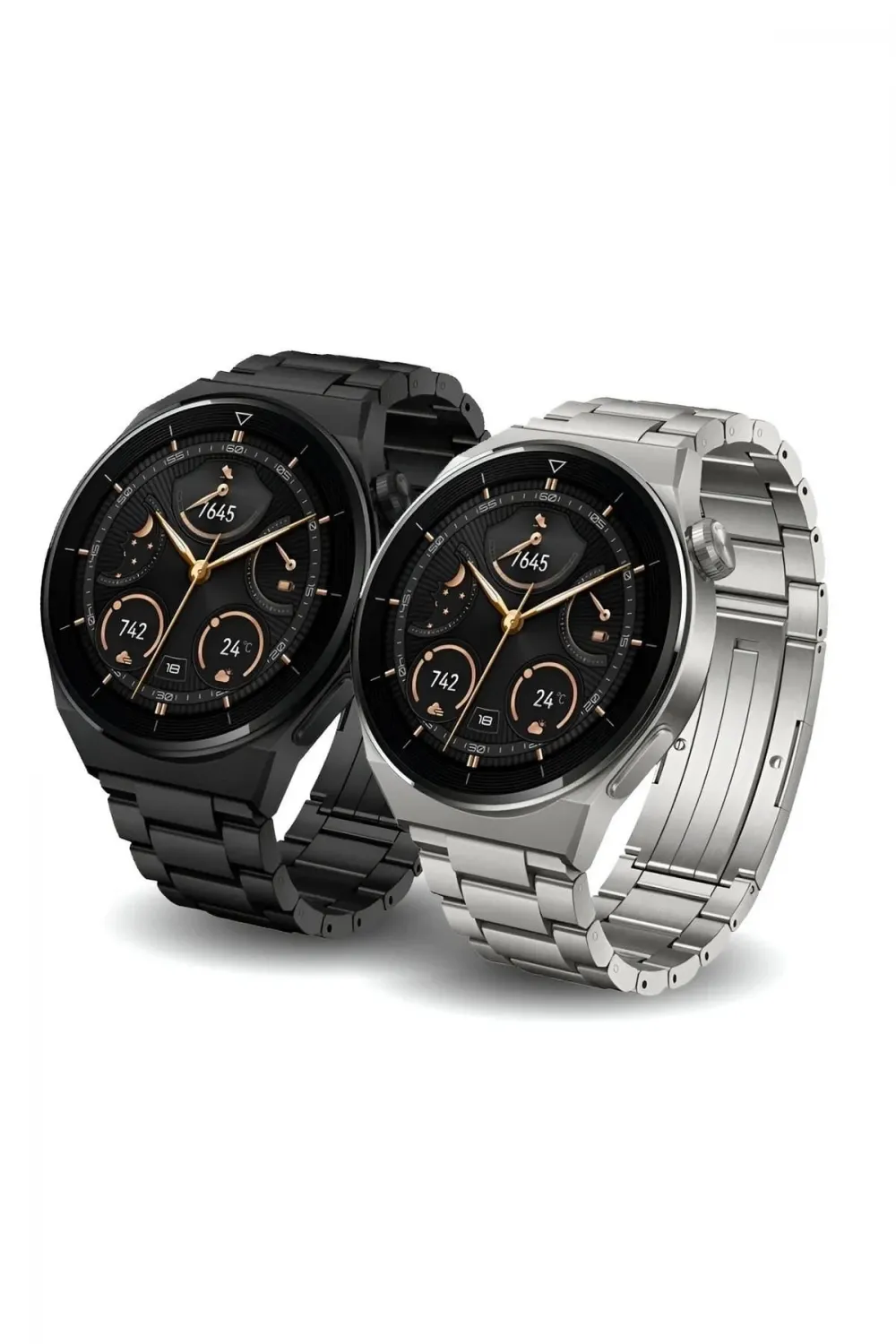 Gt3 Max Elegant Smart Watch Gt3 Max Elegant Erkek Akıllı Saat Deri-metal-silikon 3 Kordonlu