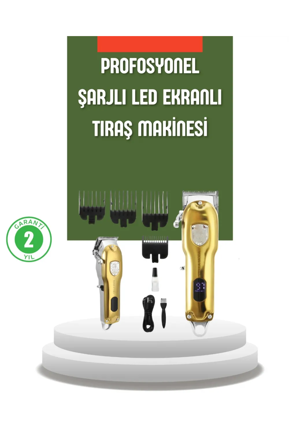 Güçlü Motorlu Lcd Ekranlı Şarjlı Tıraş Ve Şekillendirme Makinesi