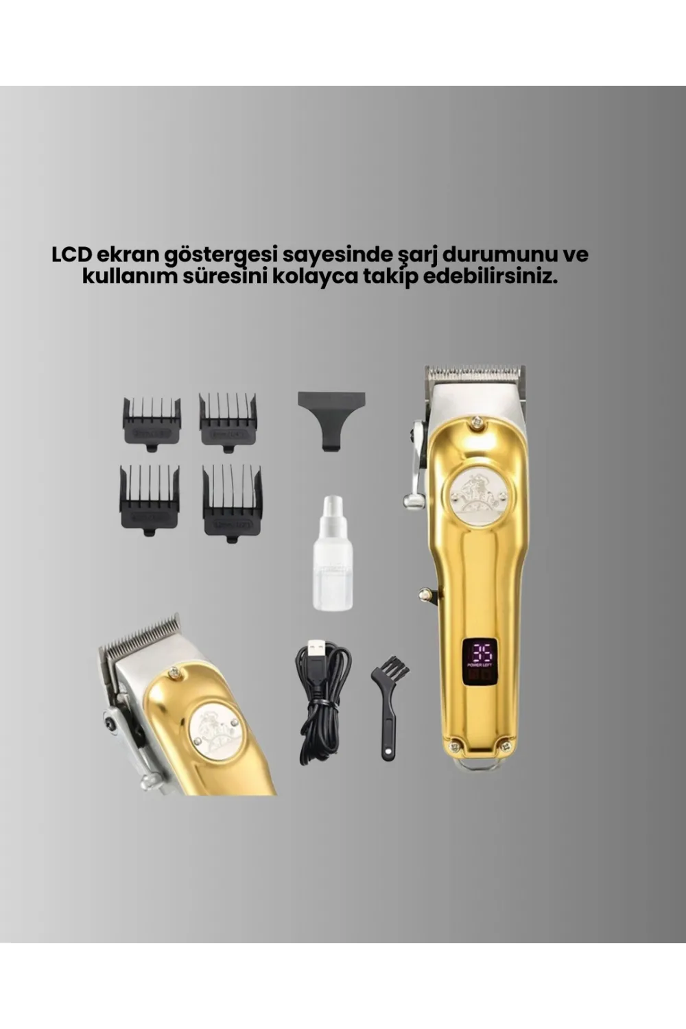 Güçlü Motorlu Lcd Ekranlı Şarjlı Tıraş Ve Şekillendirme Makinesi