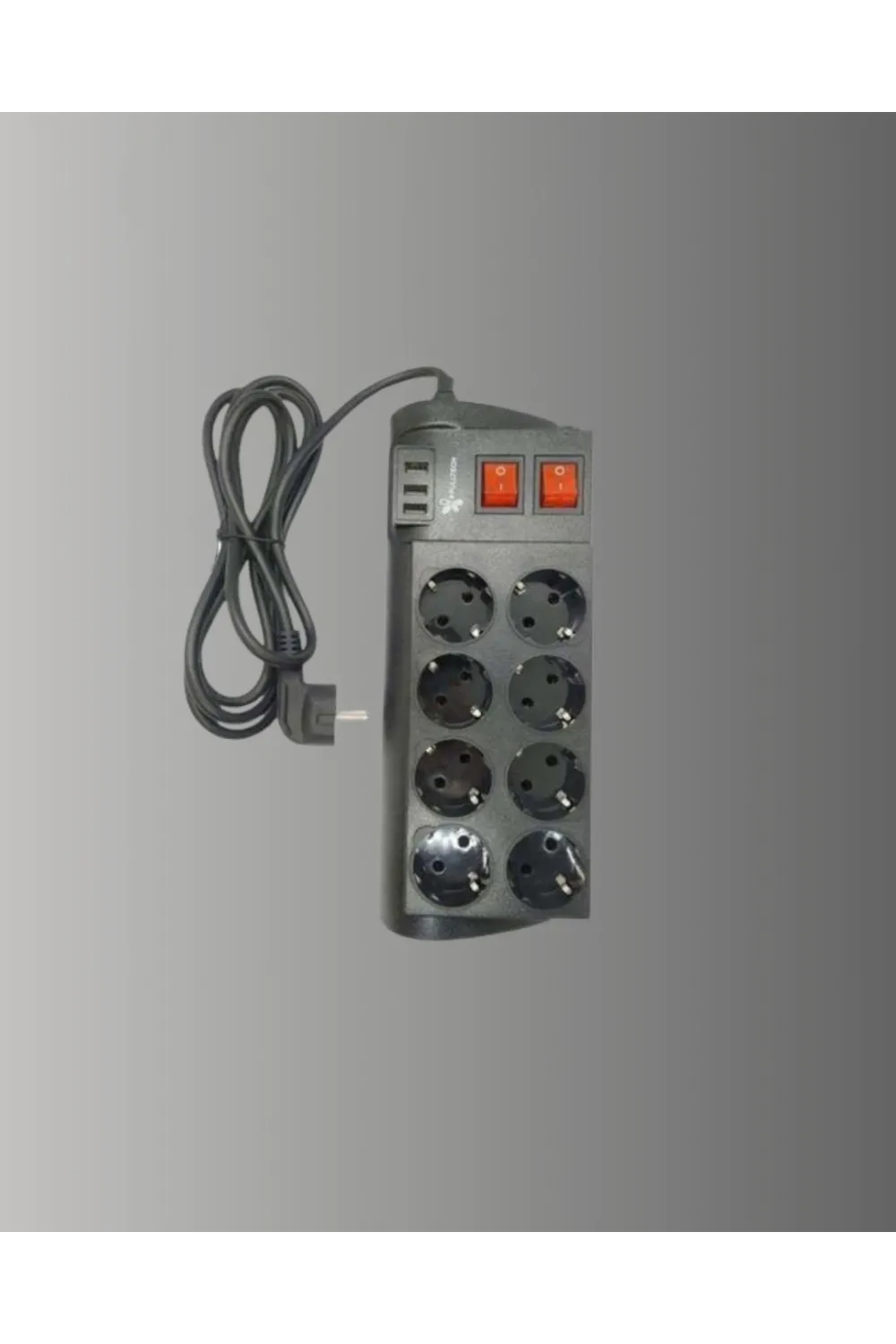 Güçlü Termal Korumalı 8 Priz + 3 Usb Çoklu Uzatma Kablosu 2m
