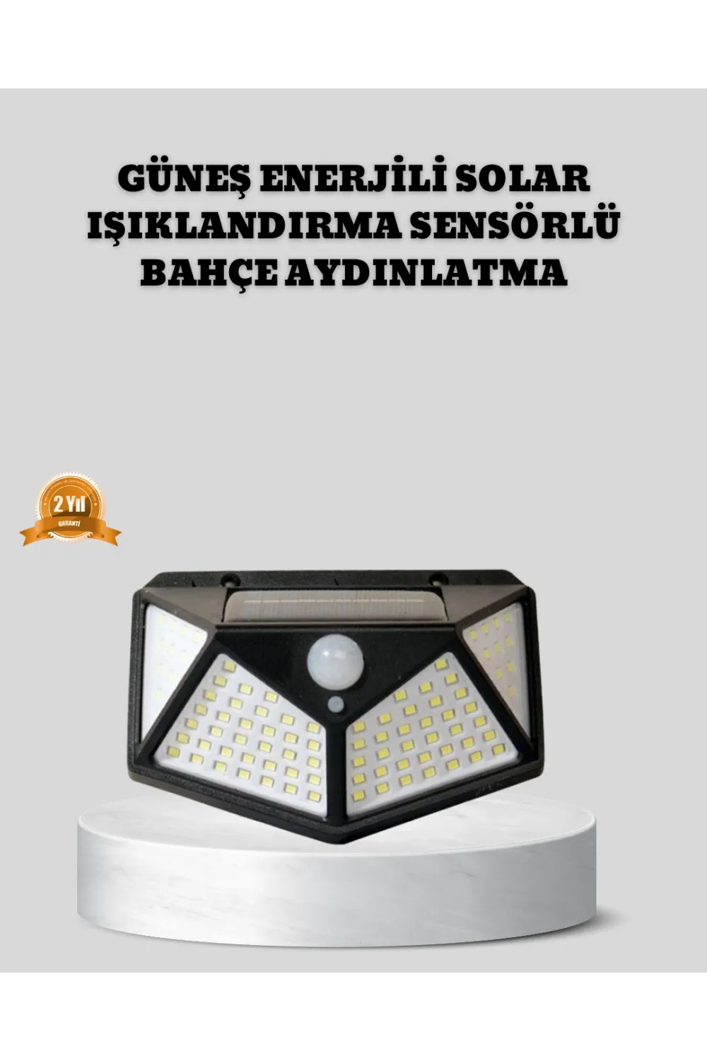 Güneş Enerjili Aydınlatma 100 Led Sensörlü Solar Dış Mekan Lamba