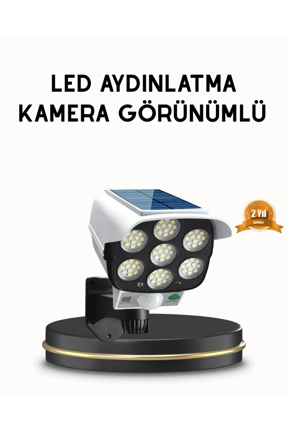 Güneş Paneliyle Şarj Olan Hareket Sensörlü Dış Mekan Güvenlik Lambası Ayarlanabilir