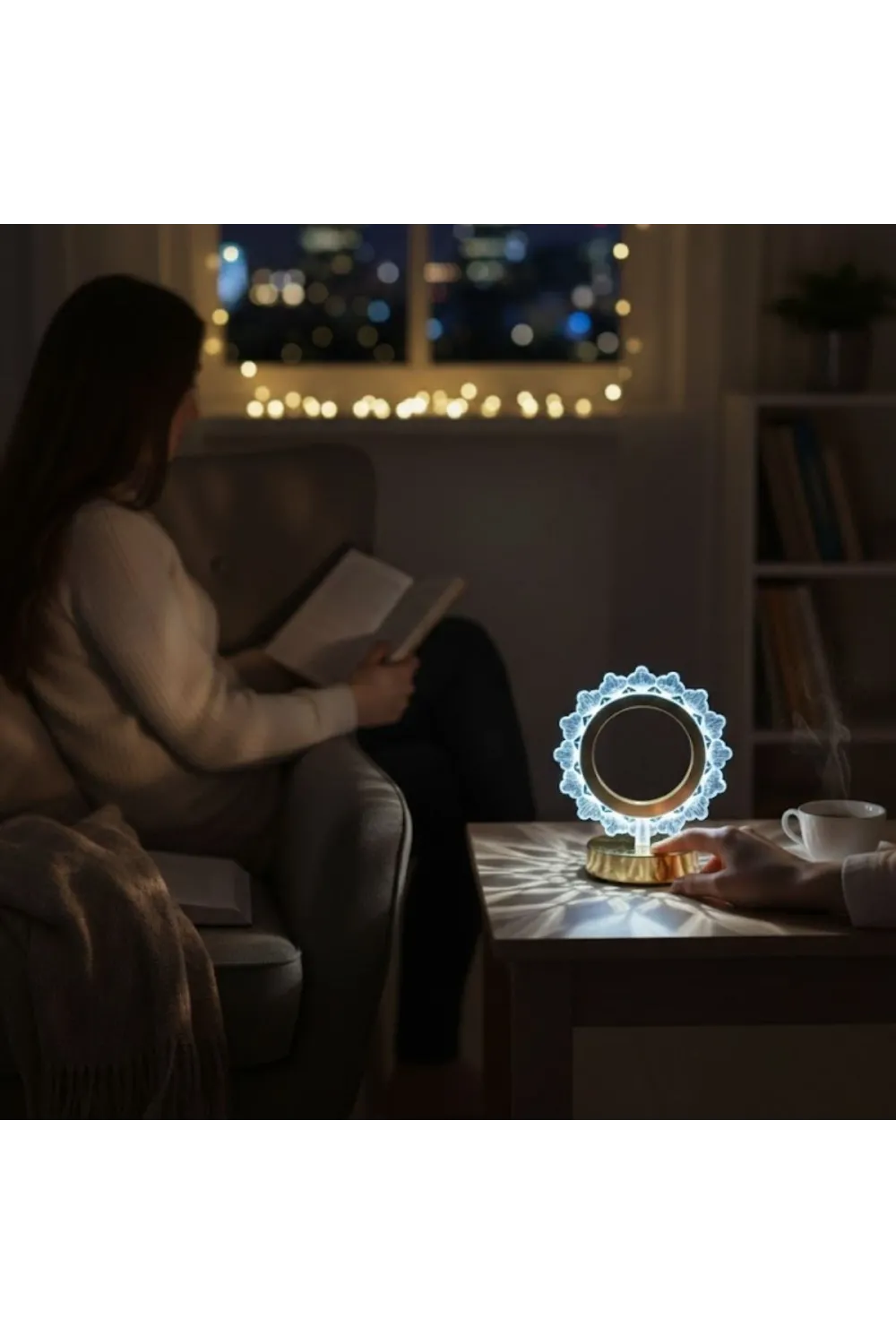 Güneş Şeklinde Kristal Led Masa Lambası – Dokunmatik, 3 Renk Işık Modlu, Şarjlı Mini Dekoratif Gece Lambası