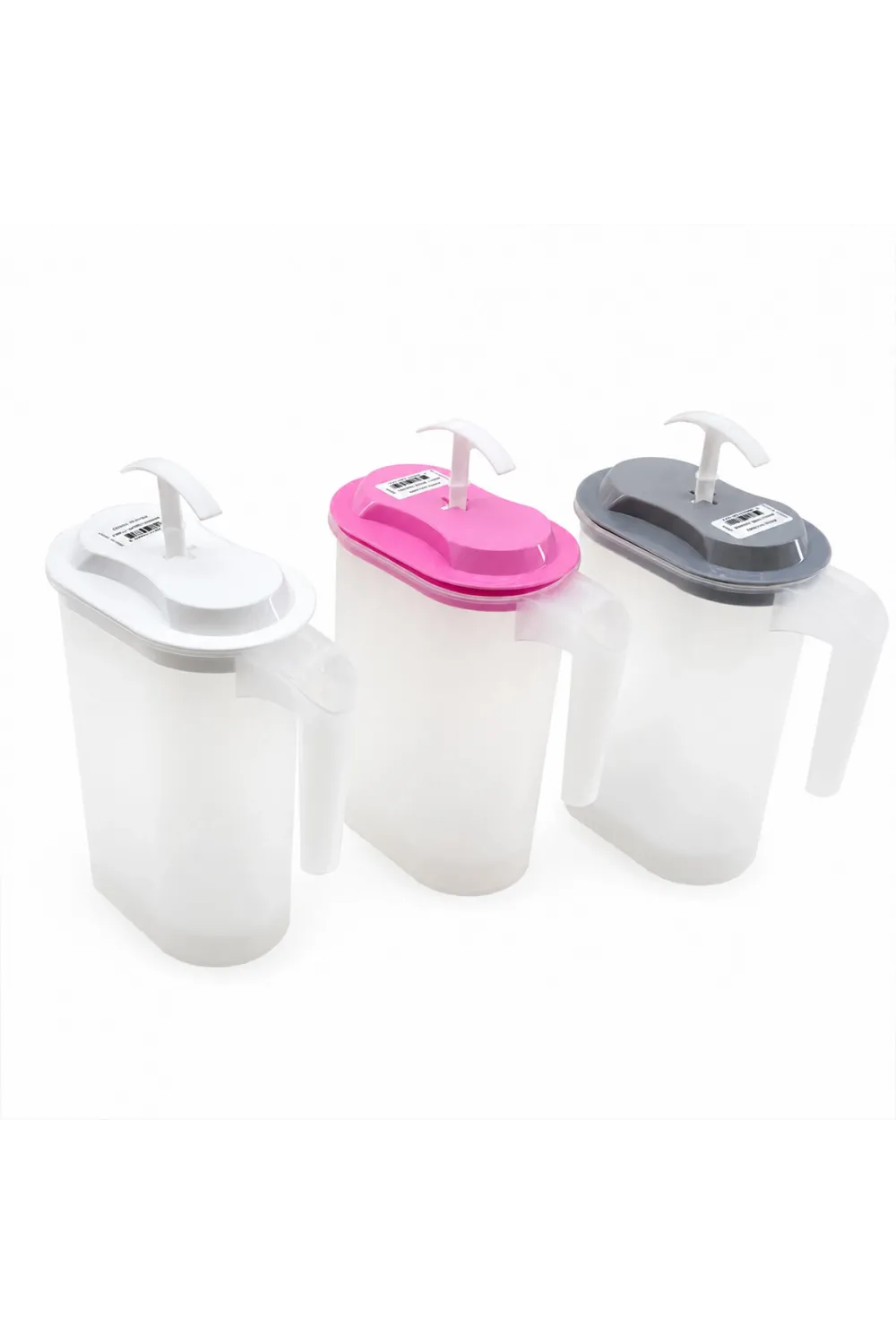 Güzel Plastik G-020 ( Şeffaf Plastik ) Oval ( Yayık ) Sürahi ( Renkli Kapak )*24=k