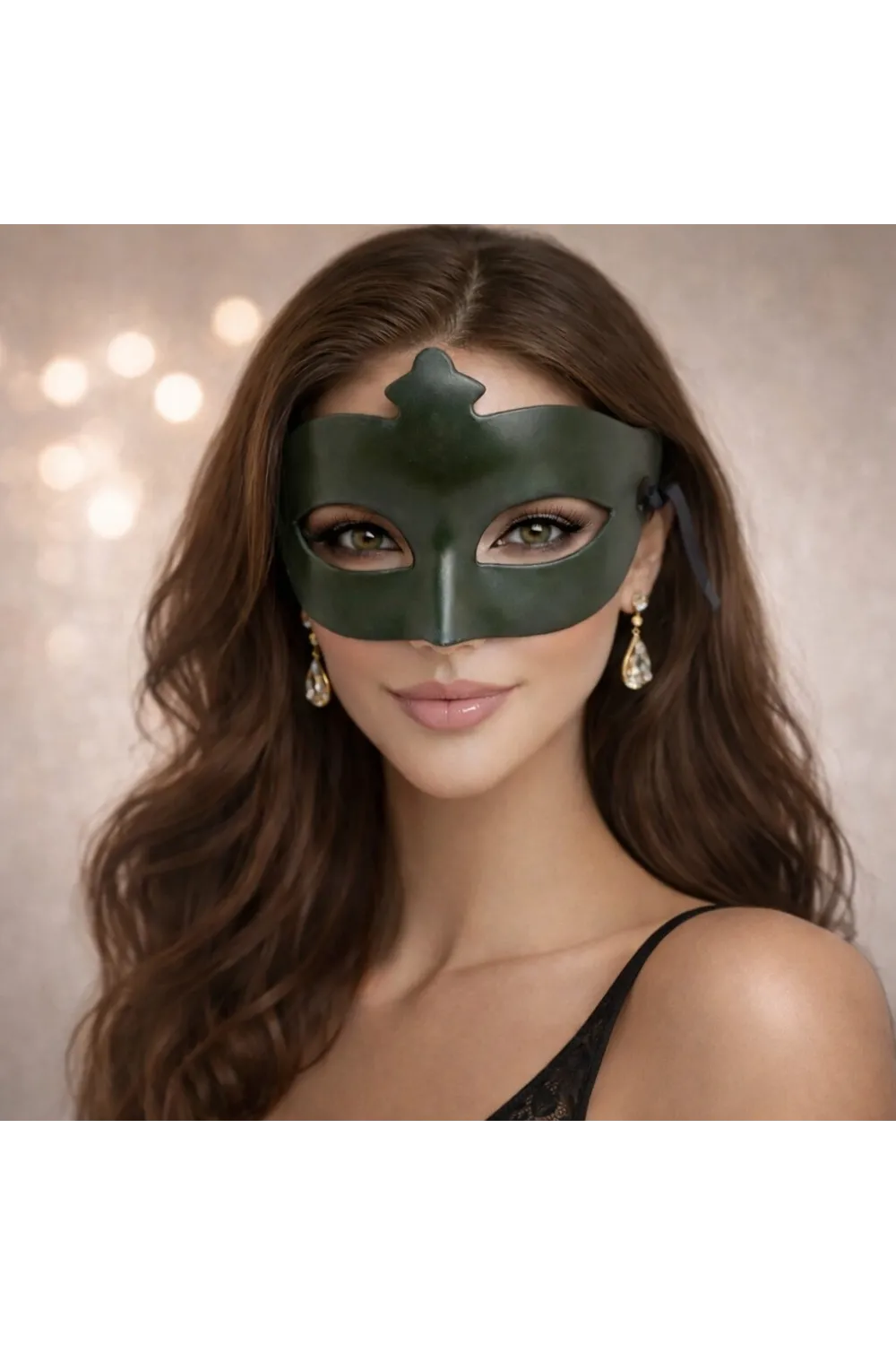 Haki Yeşil Gizemli Masquerade Maskesi