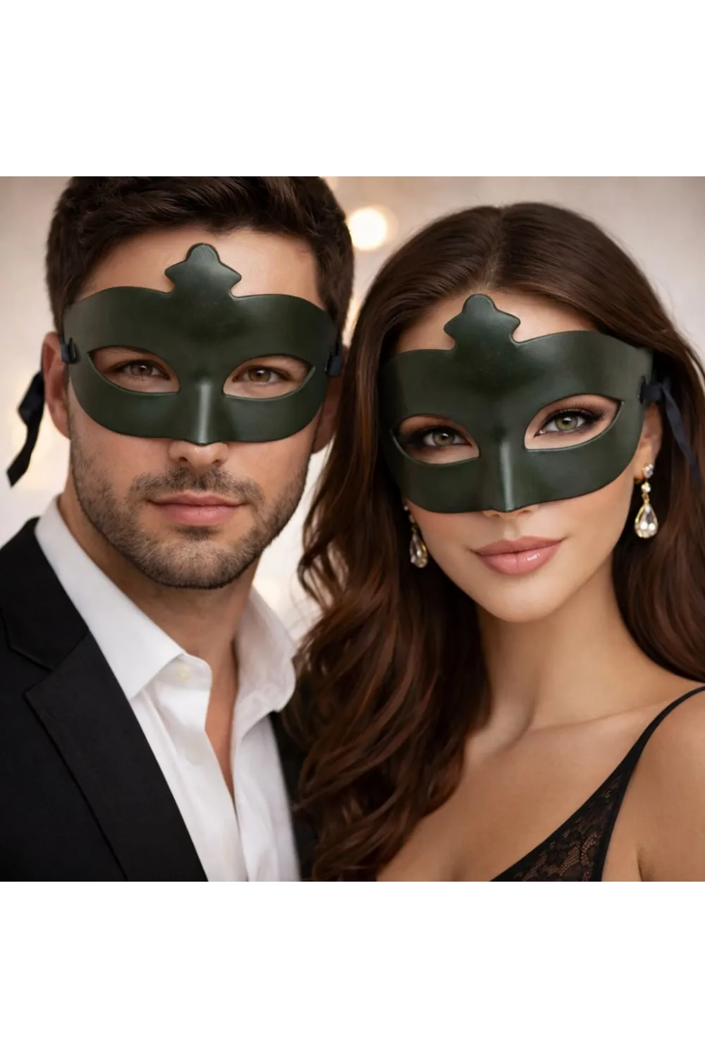 Haki Yeşil Gizemli Masquerade Maskesi