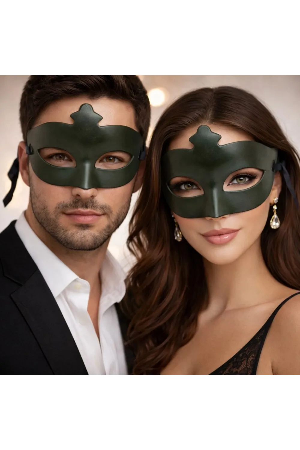Haki Yeşil Gizemli Masquerade Maskesi