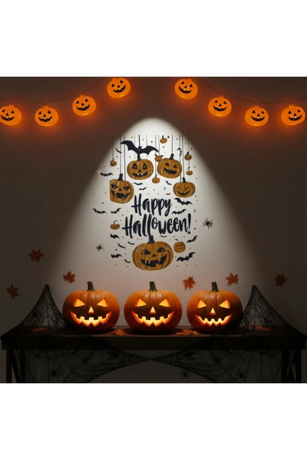 Halloween Temalı Balkabaklı Duvar Sticker Seti