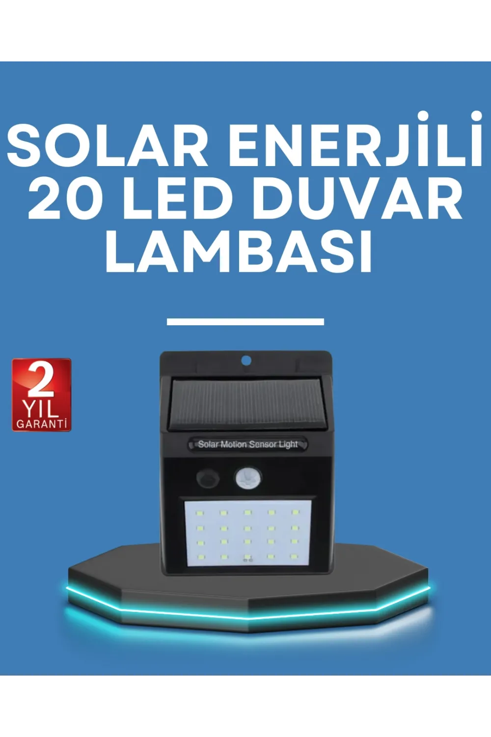 Hareket Algılamalı Solar Led Güvenlik Lambası