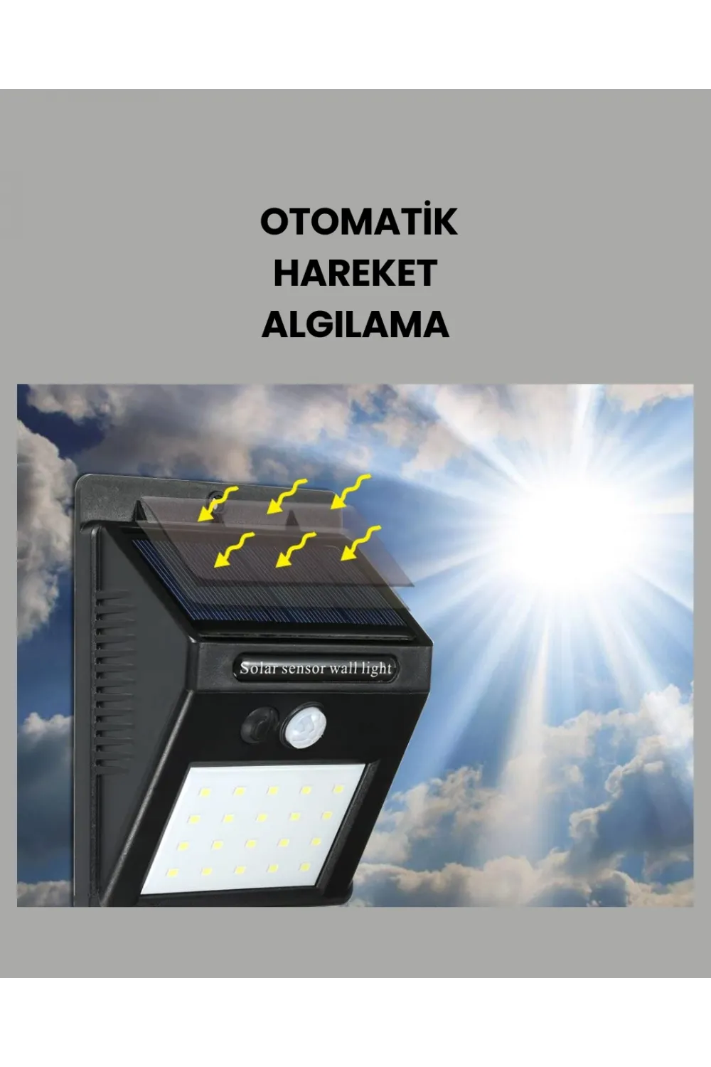 Hareket Sensörlü Güneş Enerjili Dış Mekan Led Lamba 100/144 Led