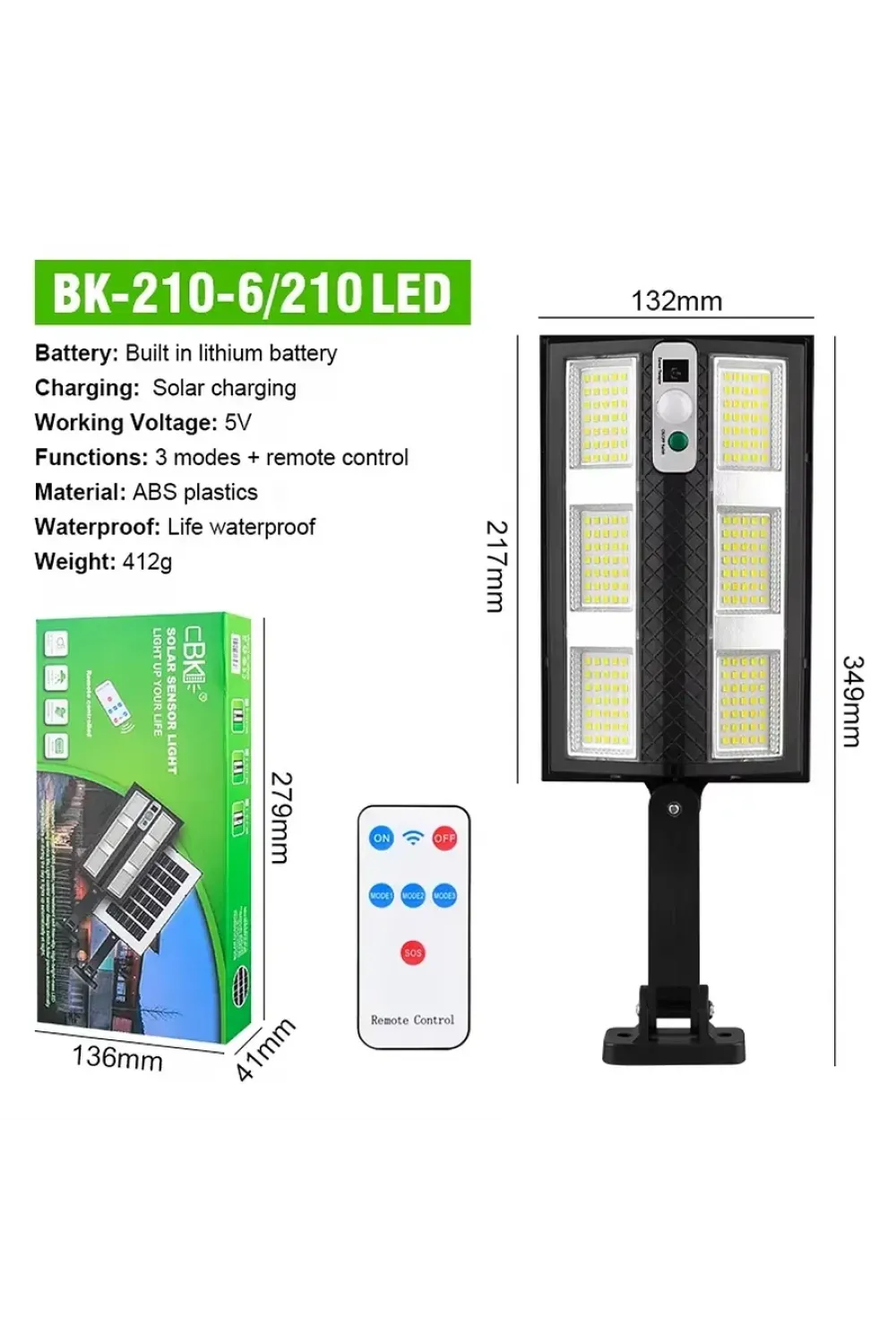Hareket Sensörlü Ip65 Güneş Enerjili Led Spot Kumandalı