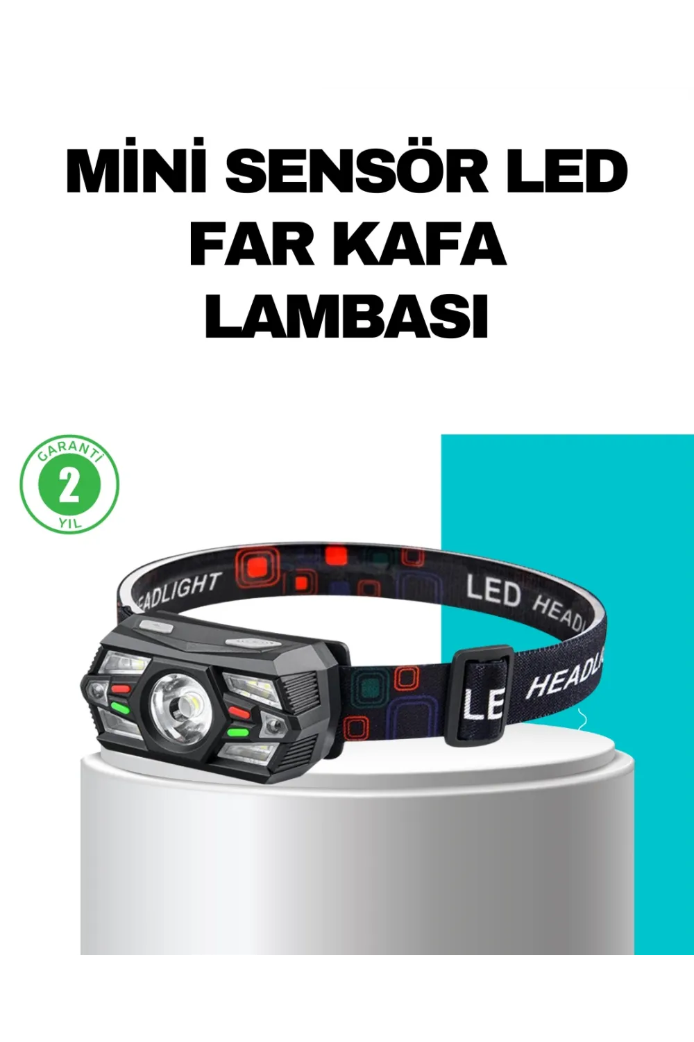 Hareket Sensörlü Şarjlı Led Far Suya Dayanıklı Çok Modlu