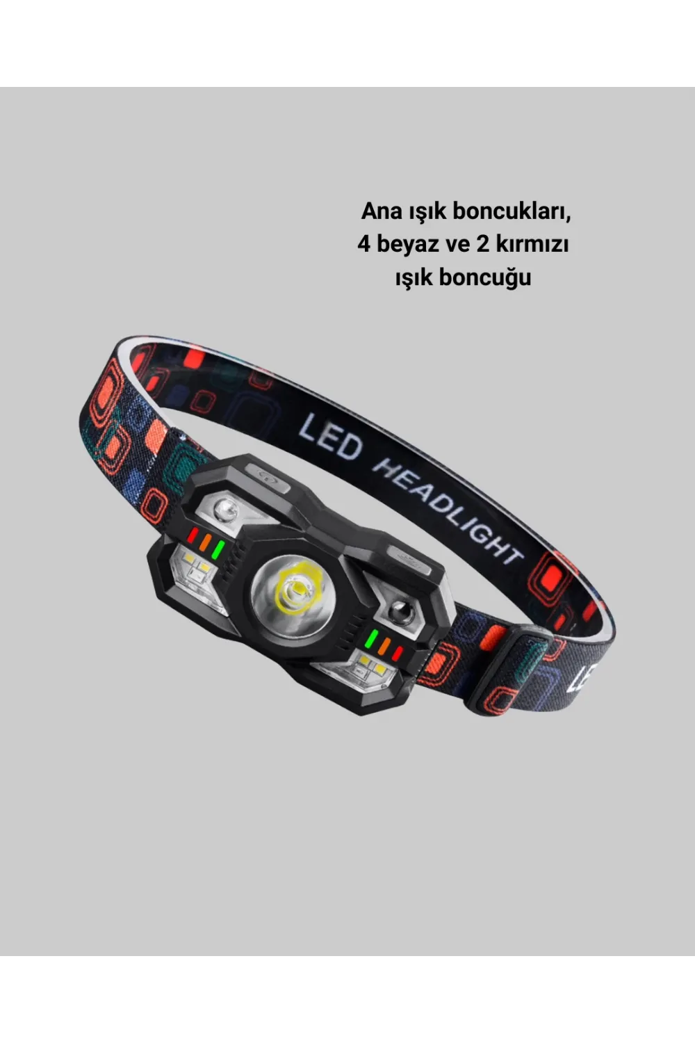 Hareket Sensörlü Şarjlı Led Far Suya Dayanıklı Çok Modlu