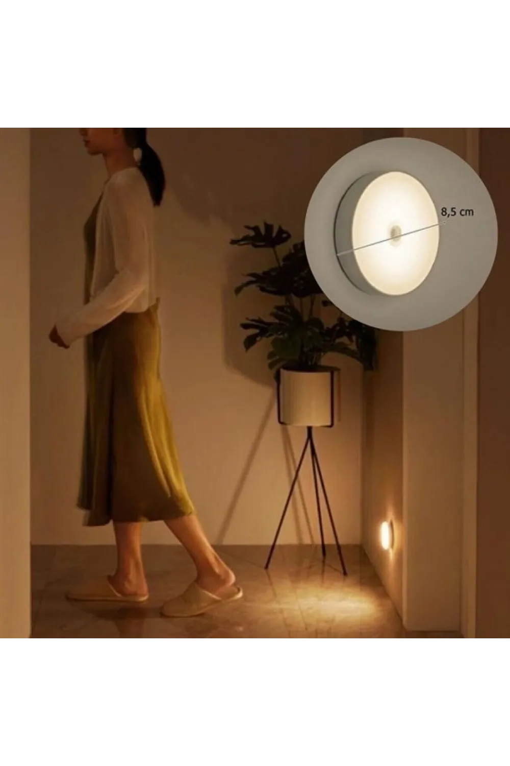 Hareket Sensörlü Usb Şarjlı Spot Lamba Mıknatıslı Ve Yapışkanlı Gün Işığı Renk Led