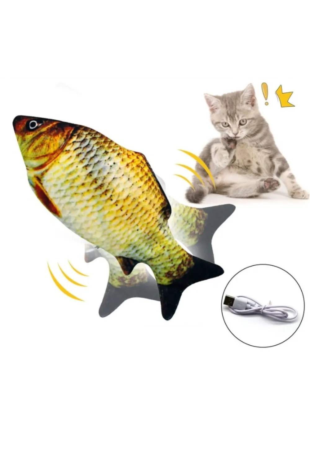 Hareketli Balık Kedi Oyuncağı Şarjlı