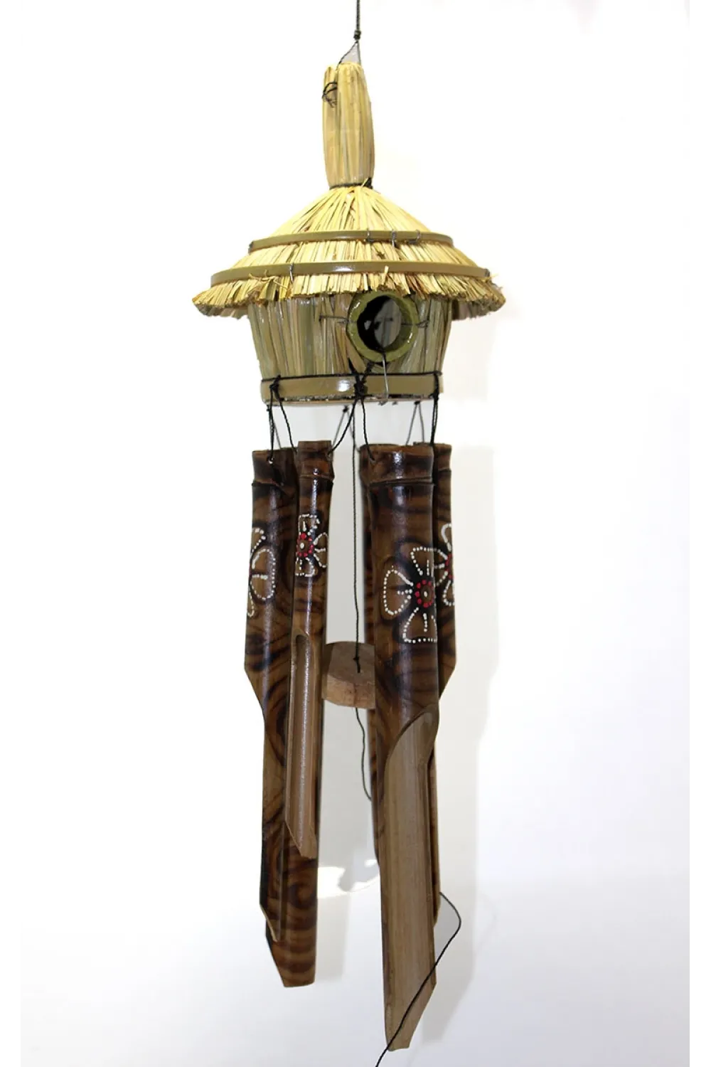 Hasır Kuş Yuvalı Bambu Çan 50 cm