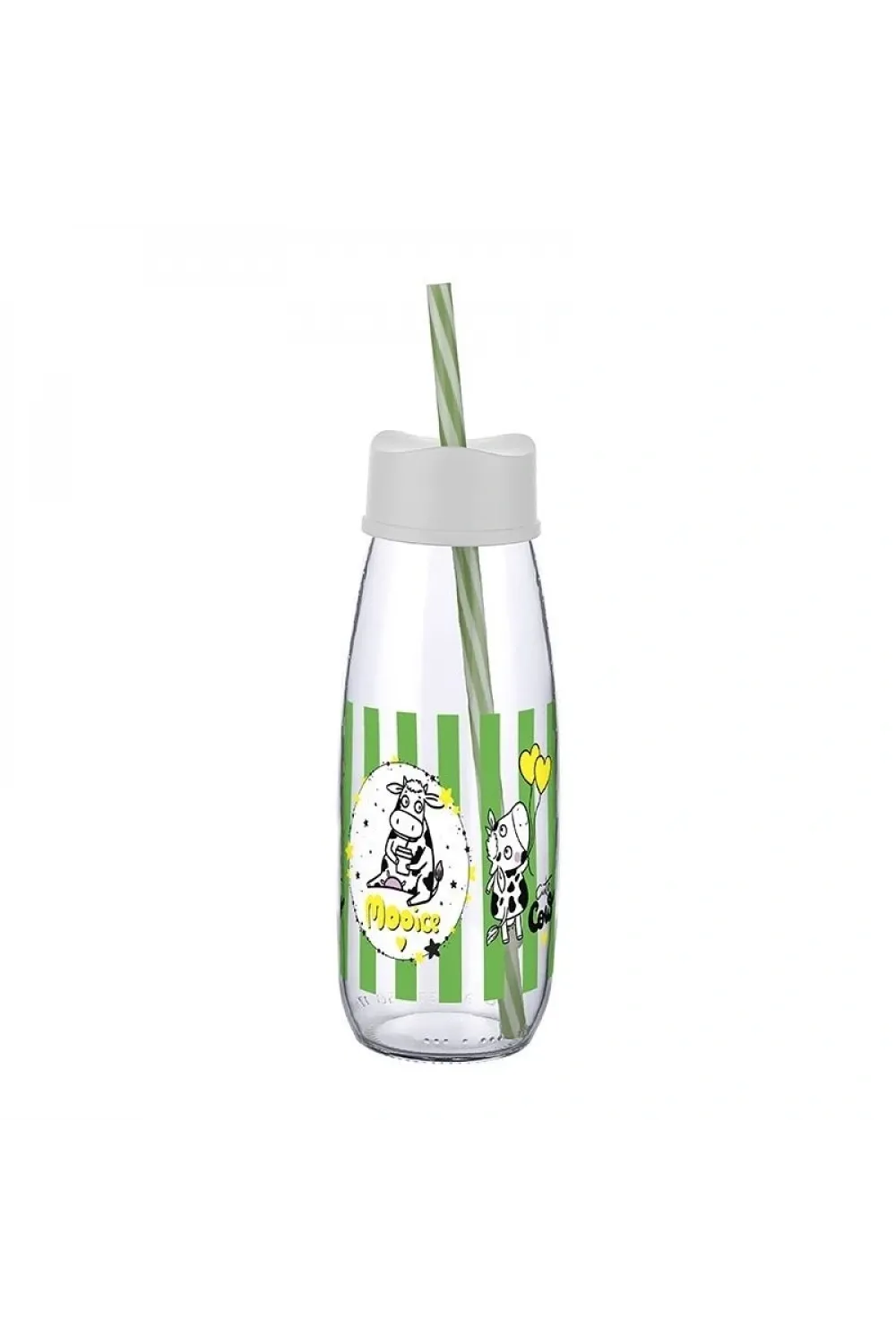 Hayvan Figürlü Pipetli Su Ve Süt Şişesi Cam 500 Ml