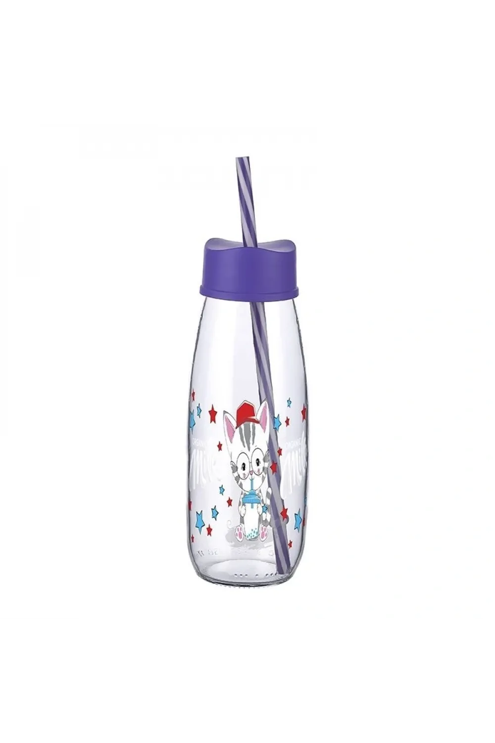 Hayvan Figürlü Pipetli Su Ve Süt Şişesi Cam 500 Ml