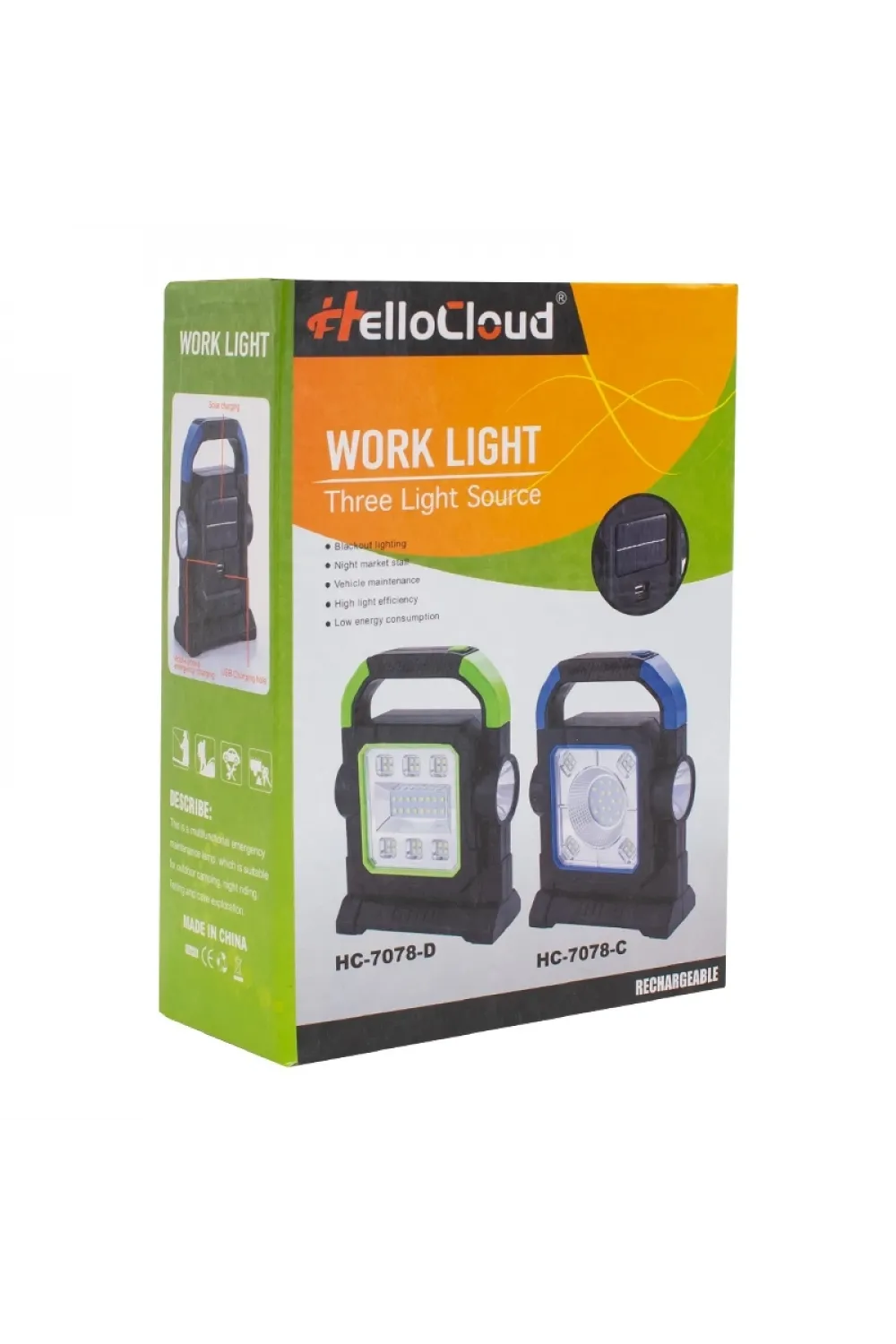 HC7078C 3 Çalışma Modlu Cob Ledli Solar Taşınabilir Şarjlı Solar Lamba