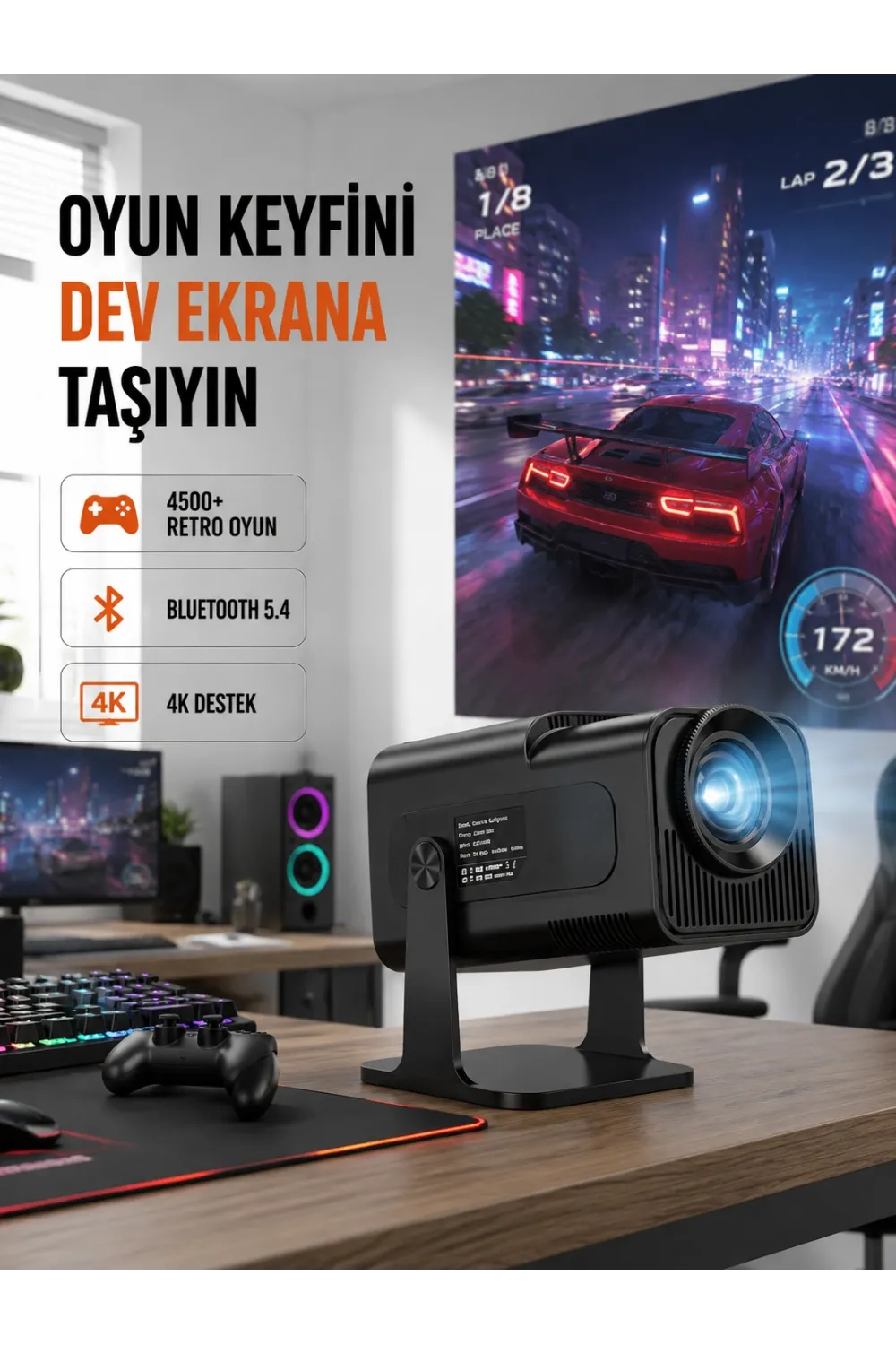Hcs350pro Android 11 İşletim Sistemli Mini Projektör Yeni Nesil