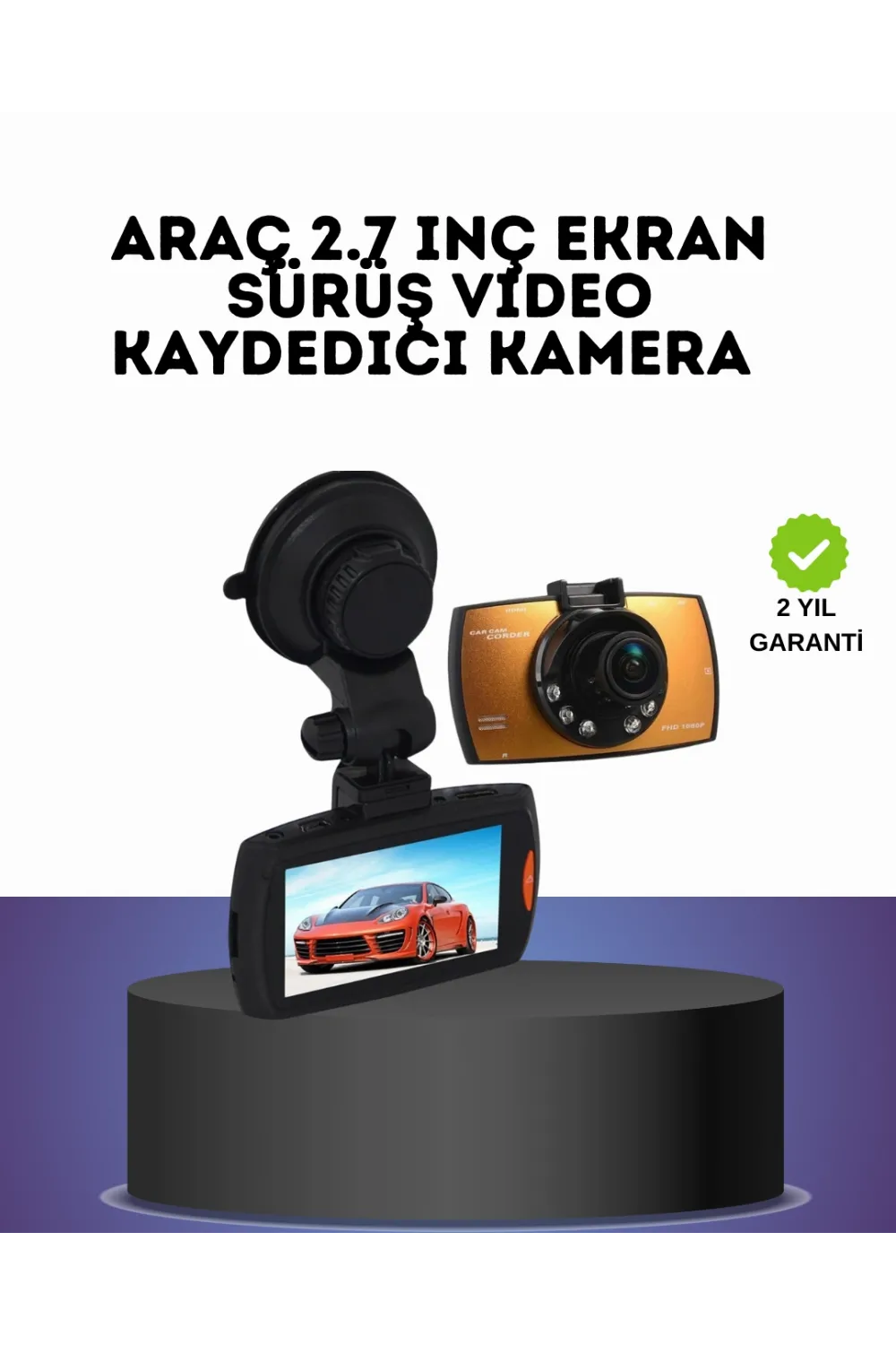 Hd Araç Kamerası 2.7 İnç Ekran G Sensor Destekli