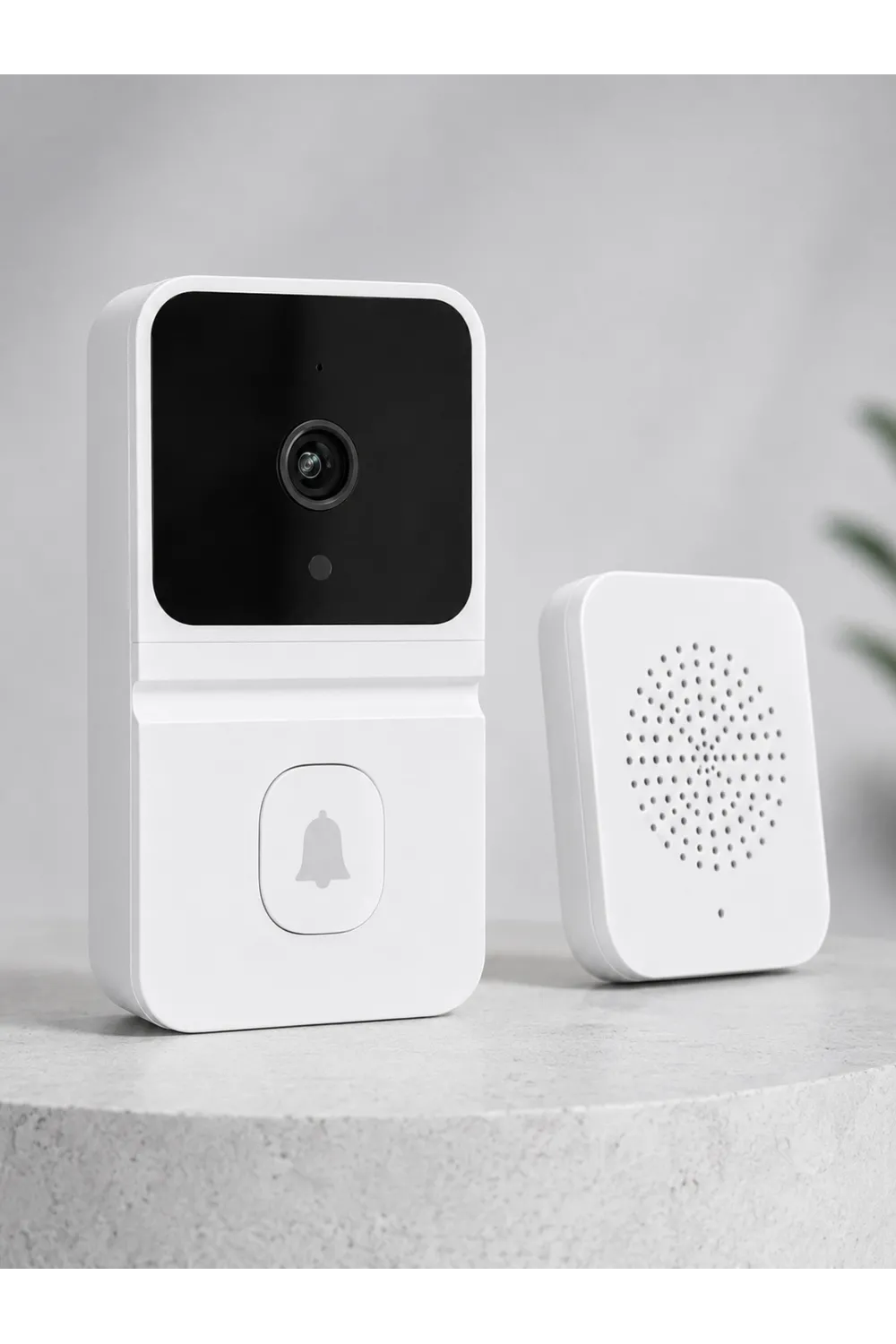 Hd Kameralı Beyaz Görüntülü Kapı Zili Çift Yönlü Sesli Wi-fi Akıllı Kapı Zili