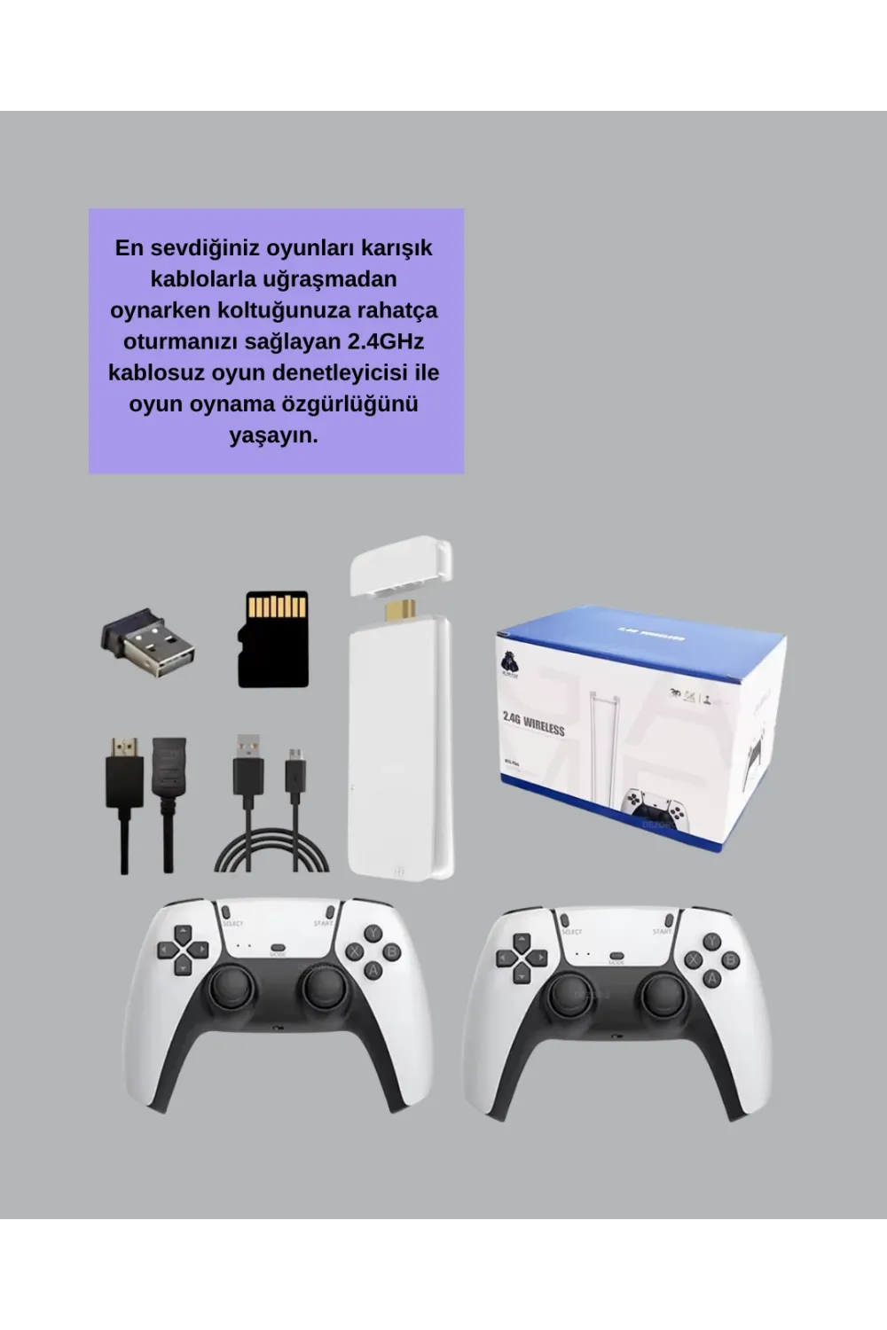 Hdmı Çıkışlı Kablosuz 2 Kollu 4k Retro Oyun Kutusu