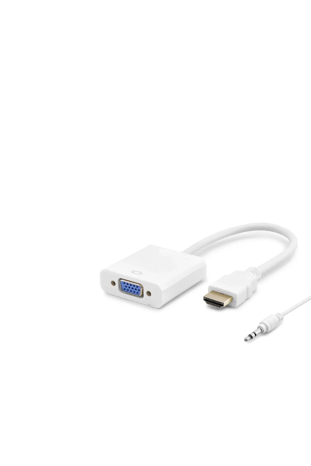 Hdmi To Vga Dişi Ses Çıkışlı Görüntü Dönüştürücü 1080P - Beyaz HDX2019B
