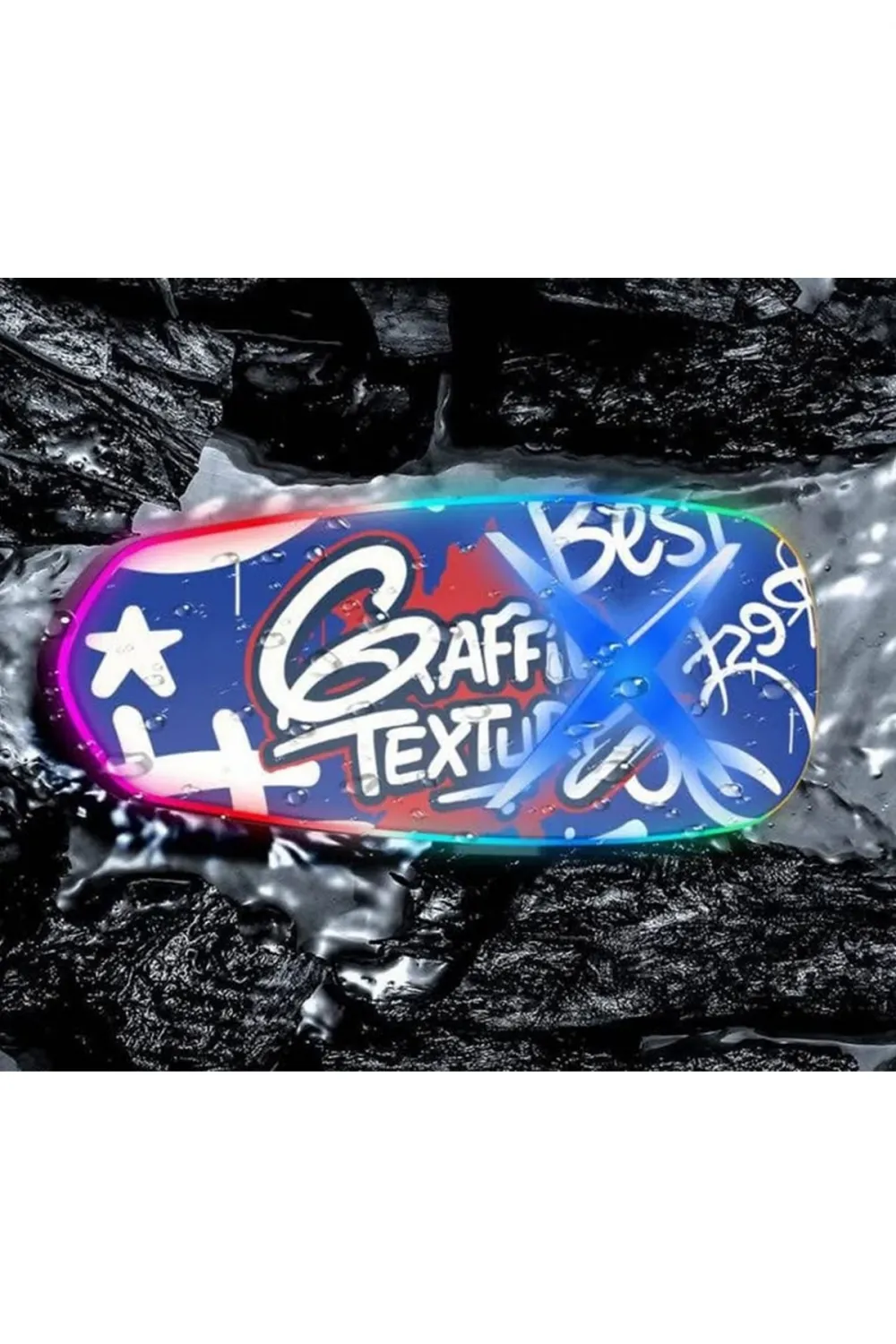 Helmet Graffiti Motor Kask Kulaklık Rgb Modlu Su Geçirmez 6.0 Bluetooth Intercom Yenı Model