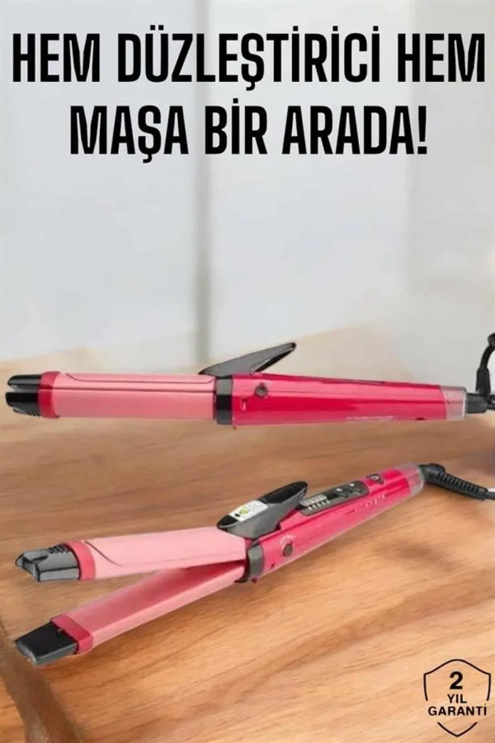 Hem Düzleştirici Hem Maşa Saç Şekillendirici
