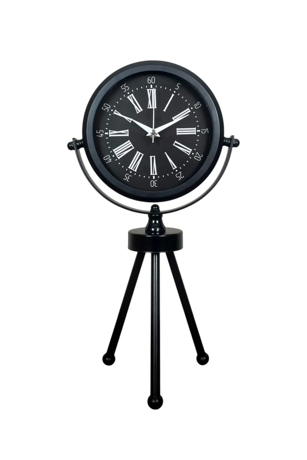 Heritage Black Üç Ayaklı Metal Masa Saati