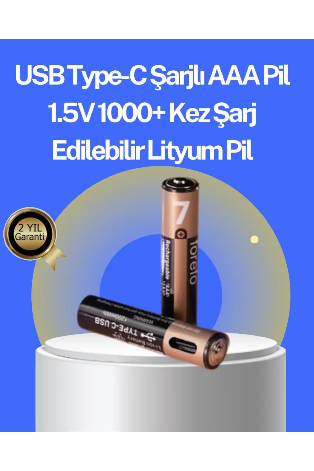 Hızlı Şarj Teknolojili Usb Şarjlı Aaa Pil – 40 Dakikada Tam Şarj