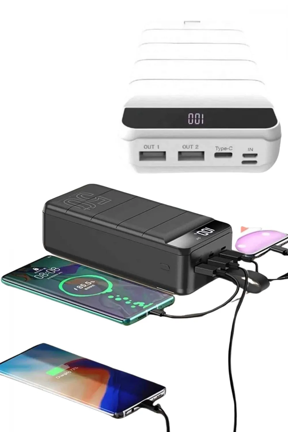 Hızlı Taşınabilir 50.000 Mah Powerbank Led Ekran Android Ve İos Uyumlu