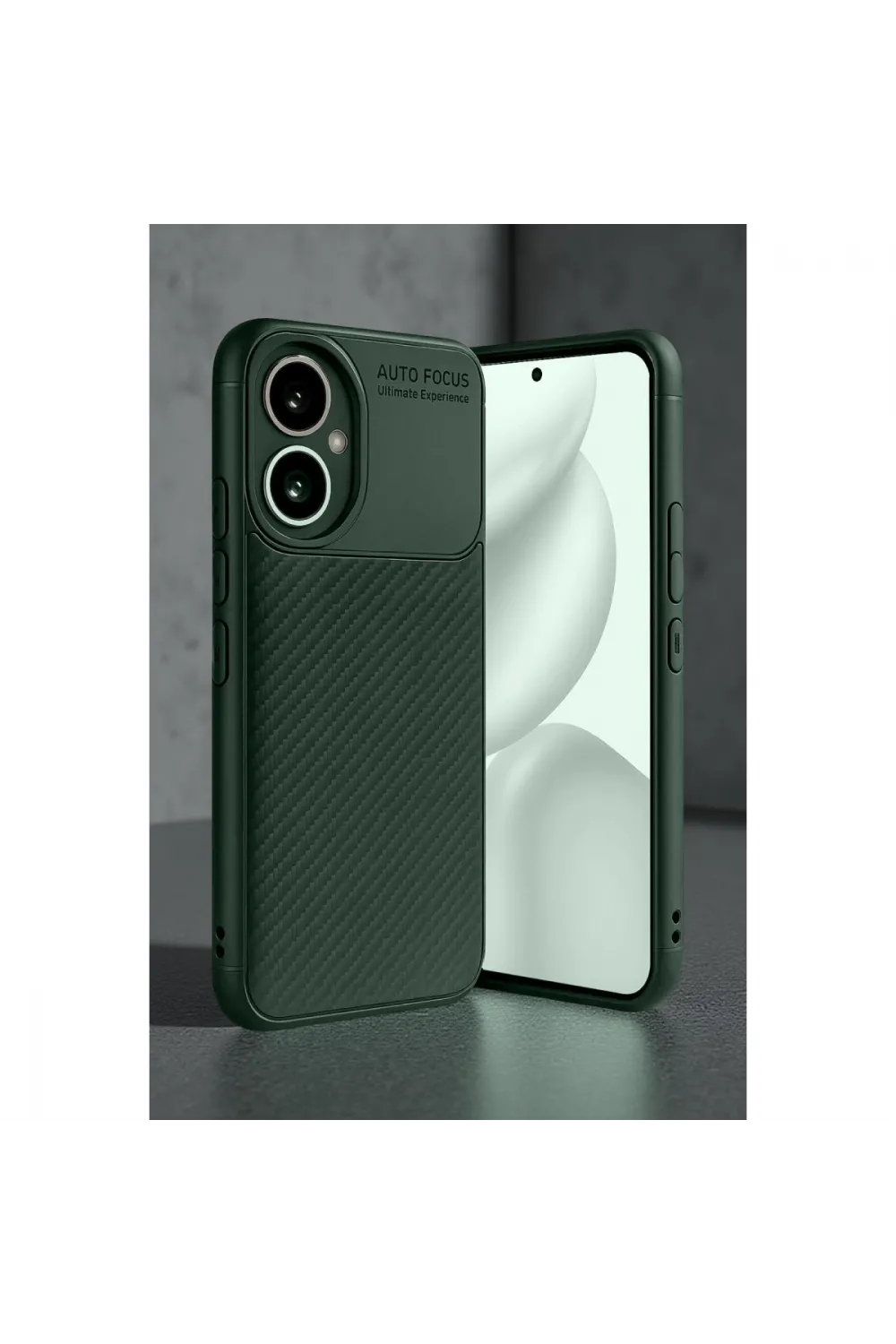 Honor 400 Kılıf Auto Focus Karbon Kapak - Koyu Yeşil
