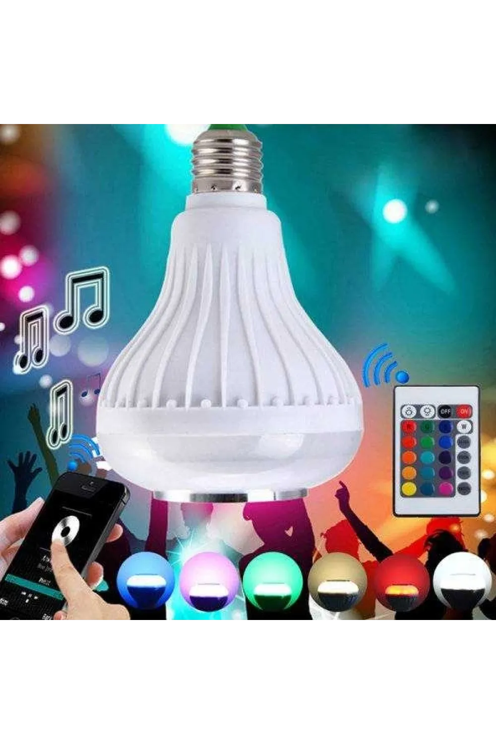 Hoparlör ve Led Lamba Uzaktan Kumandalı Ampül