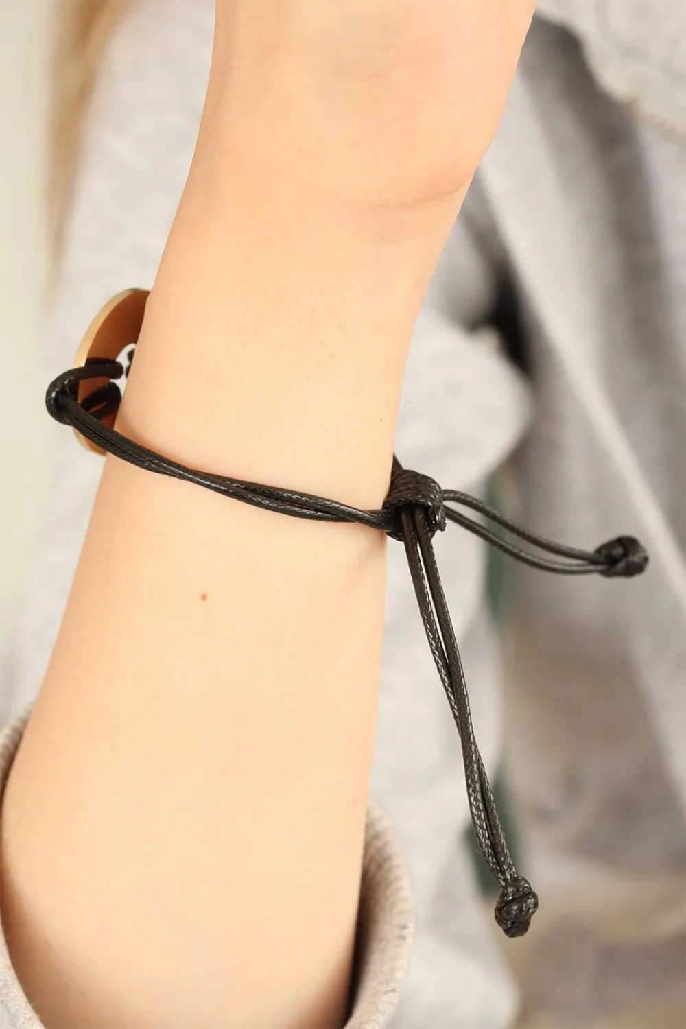 ietaks™ HOPE (Umutlu) Siyah Deri İpli Unisex Mood Bileklik